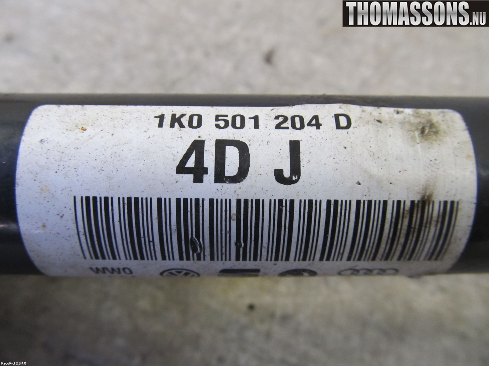 Volkswagen VW TIGUAN 07-16 Drivaxel Bak Höger