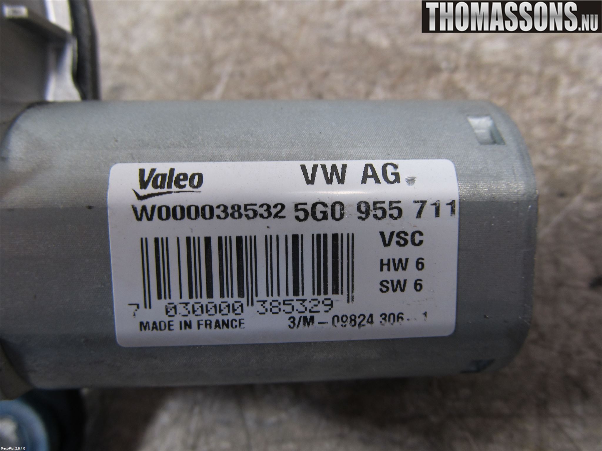 Volkswagen VW GOLF / E-GOLF VII 13-20 Torkarmotor Baklucka