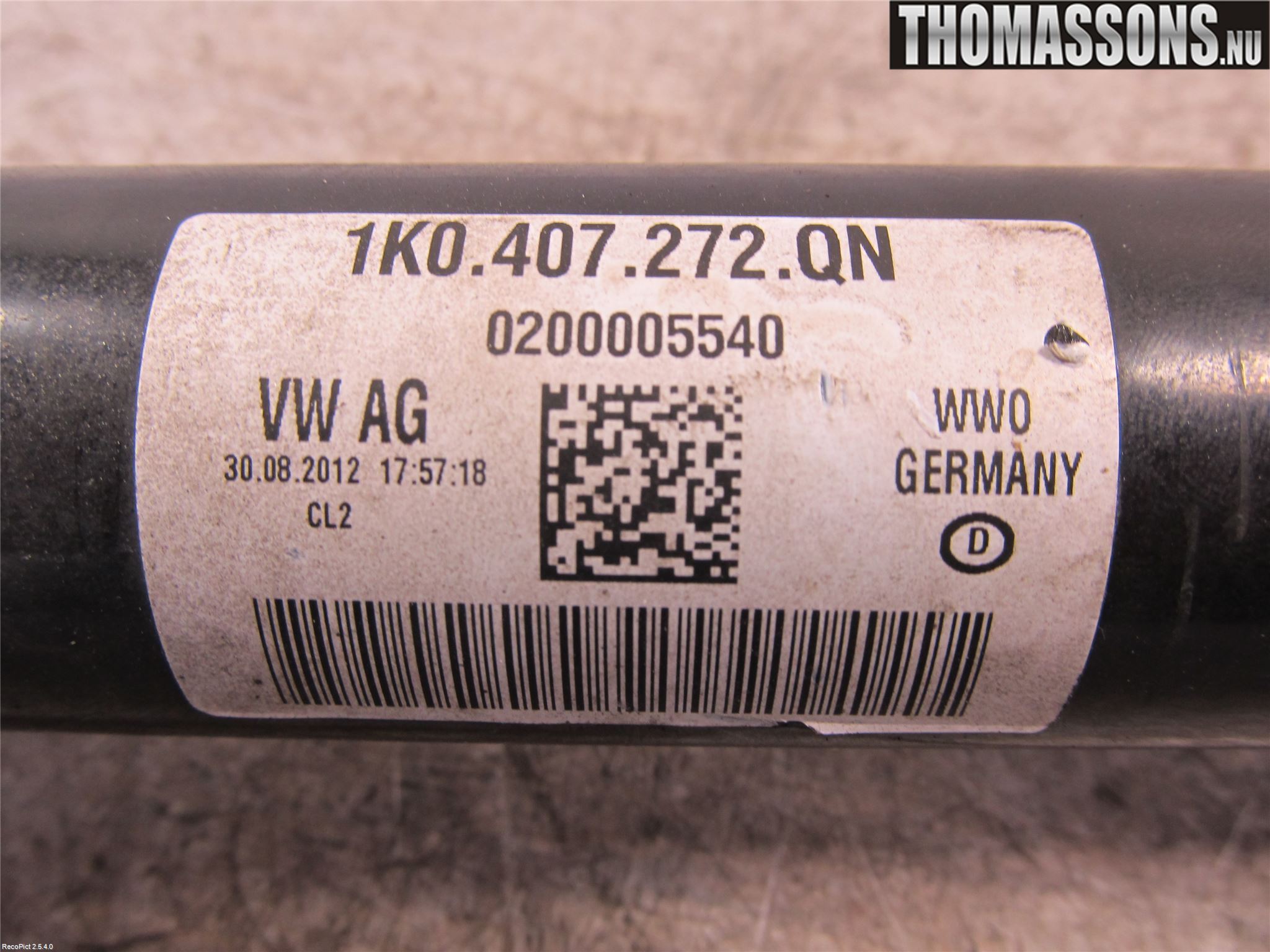Volkswagen VW GOLF / E-GOLF VII 13-20 Drivaxel Fram Höger