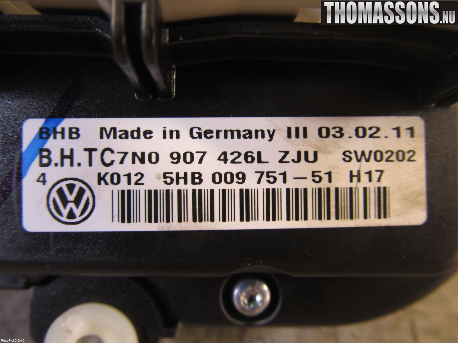 Volkswagen VW GOLF VI 09-13 Ac Styrenhet Ac Manöveren