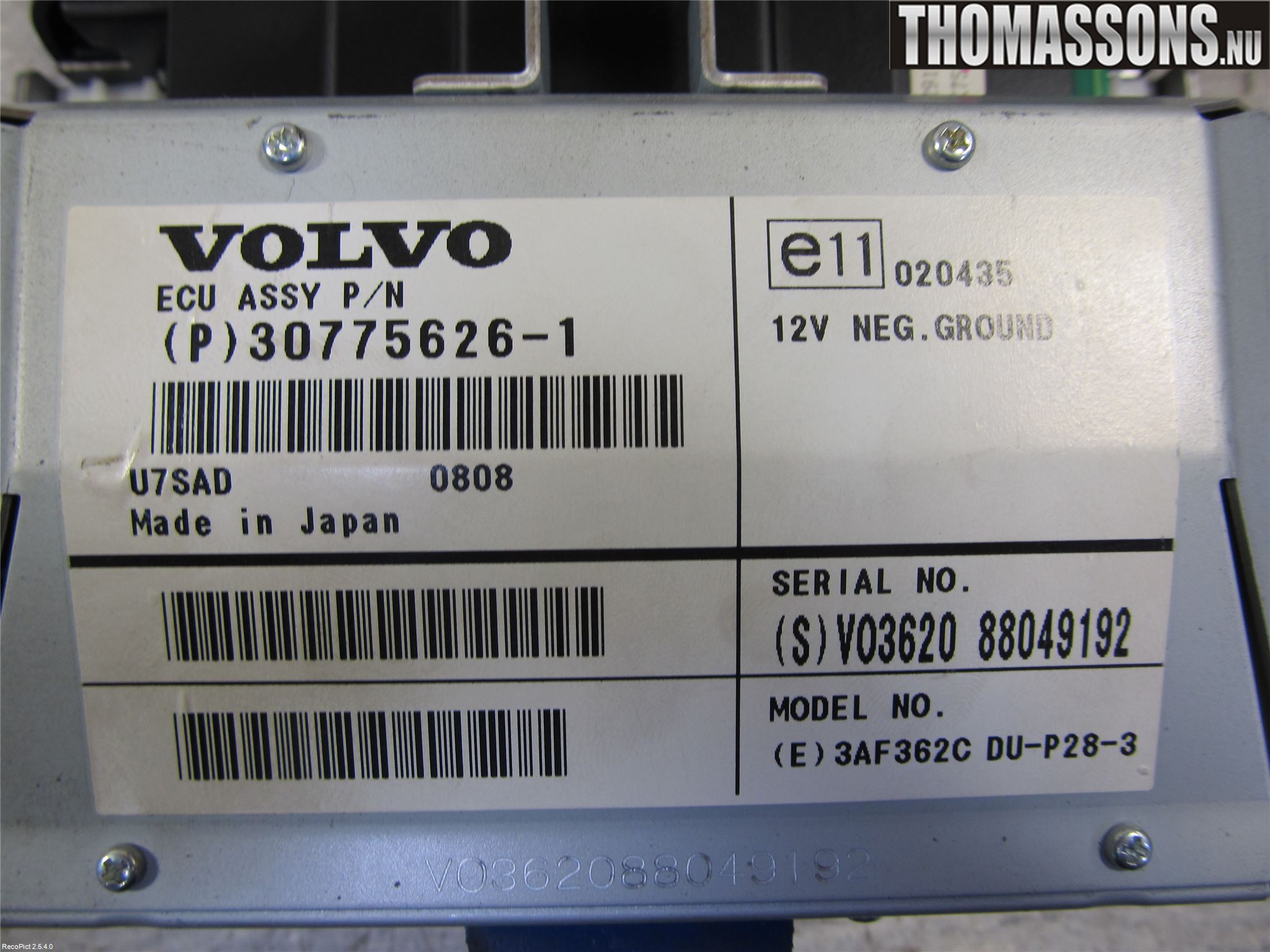Volvo S60 05-10 Gps Navigator