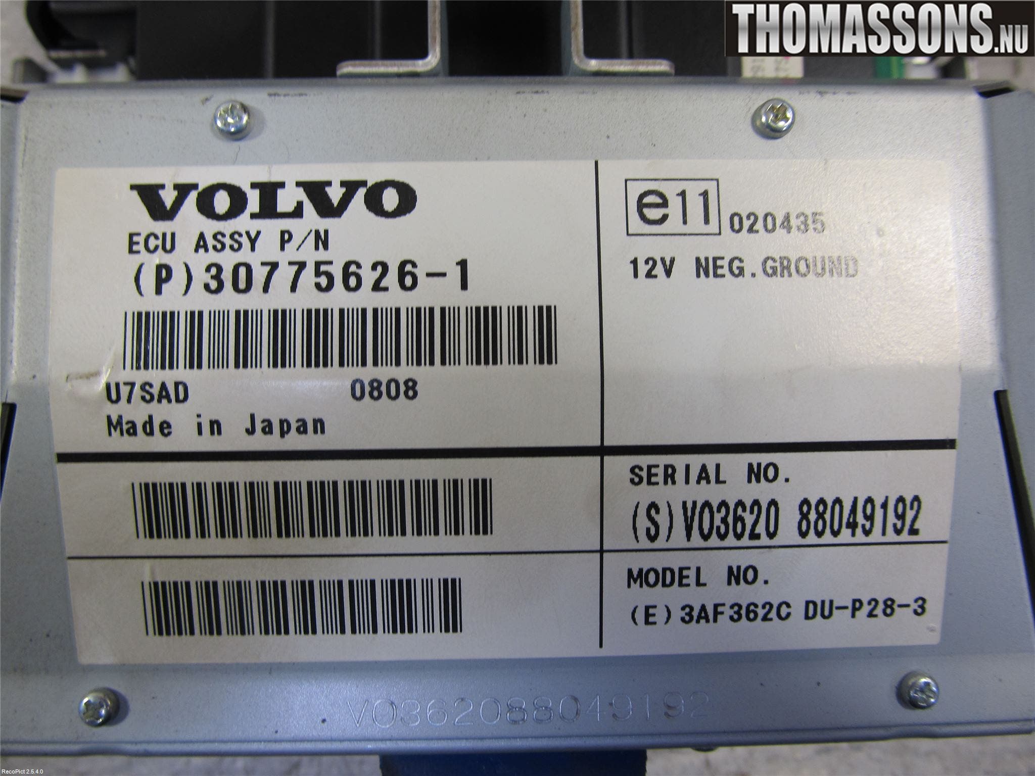 Volvo S60 05-10 Gps Navigator