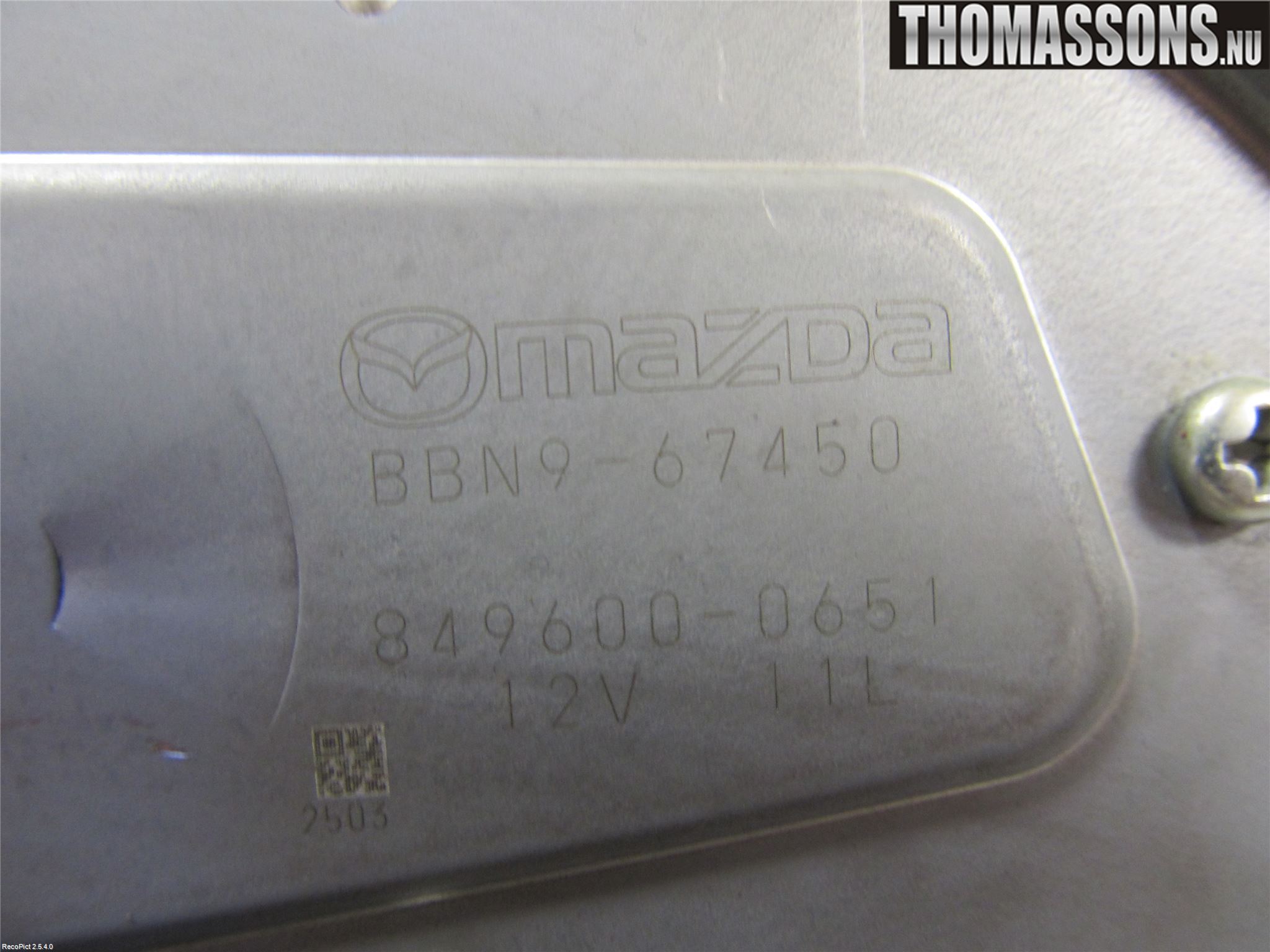 Mazda 3 II 09-13 Torkarmotor Baklucka