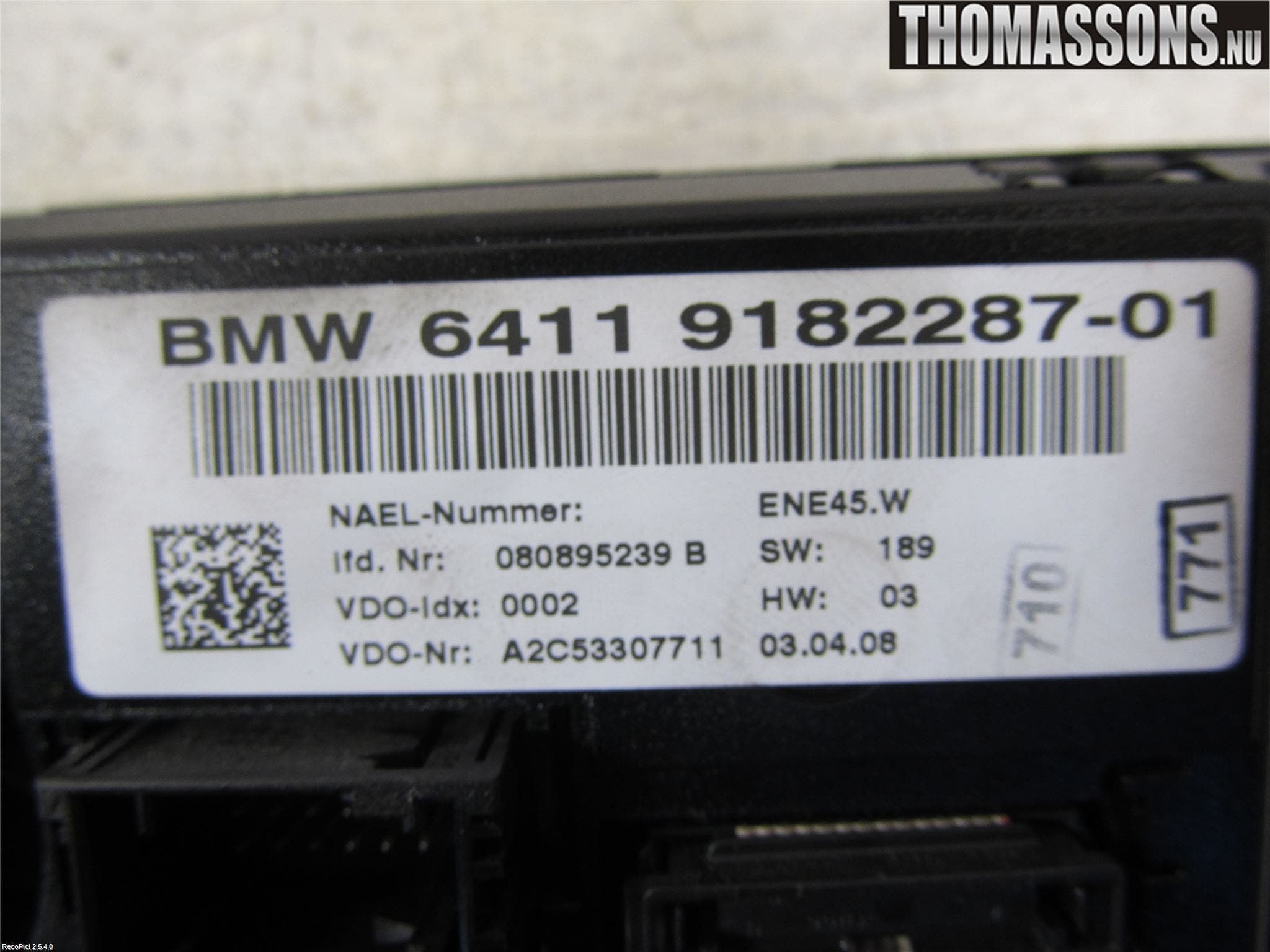 BMW 1 E87/81 5D/3D 03-11 Värmereglage