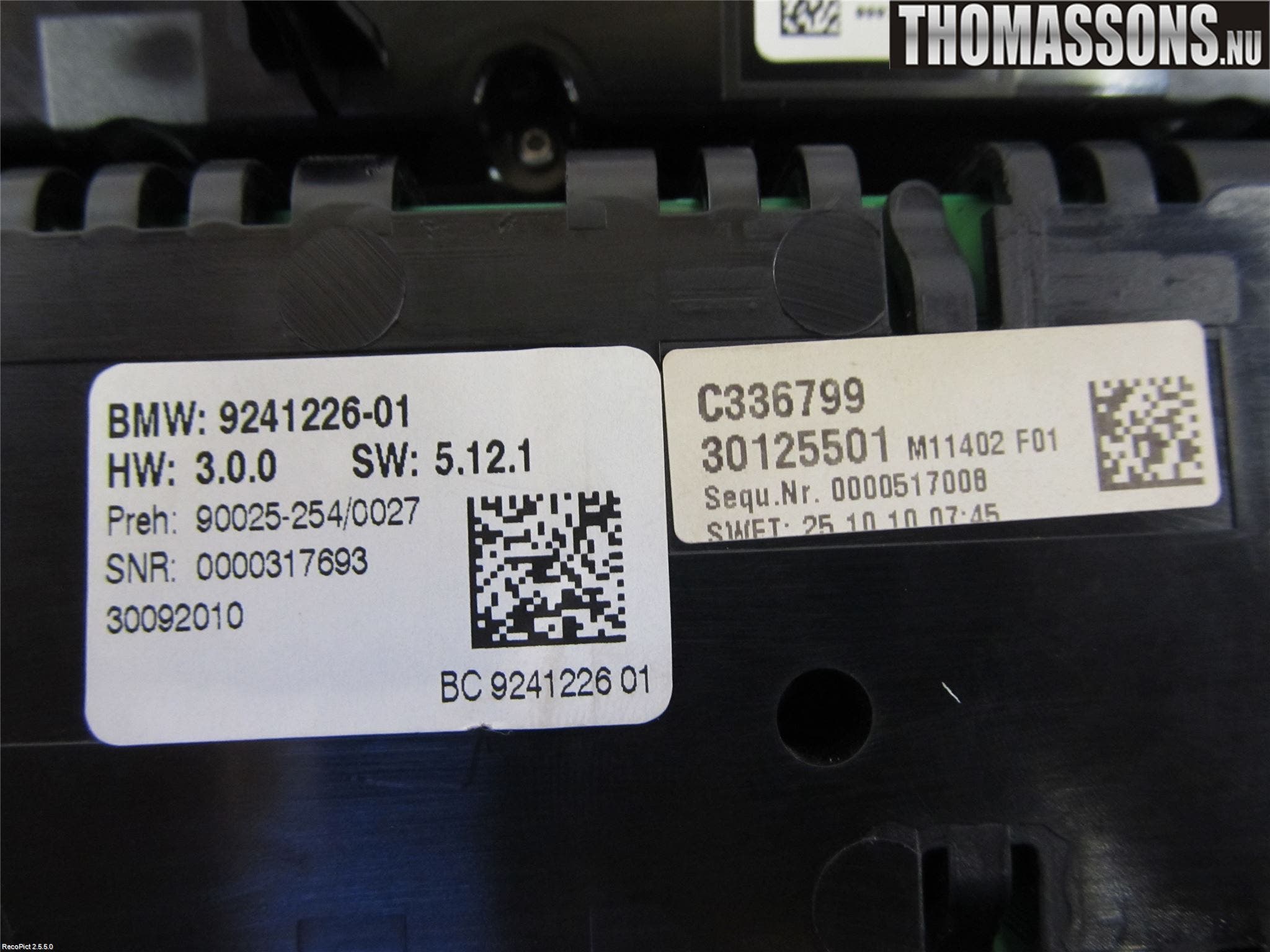 BMW 7 F01/02/03/04 09-15 Värmereglage