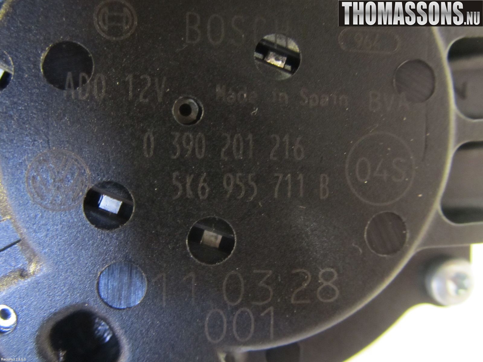 Volkswagen VW POLO 10-17 Torkarmotor Baklucka
