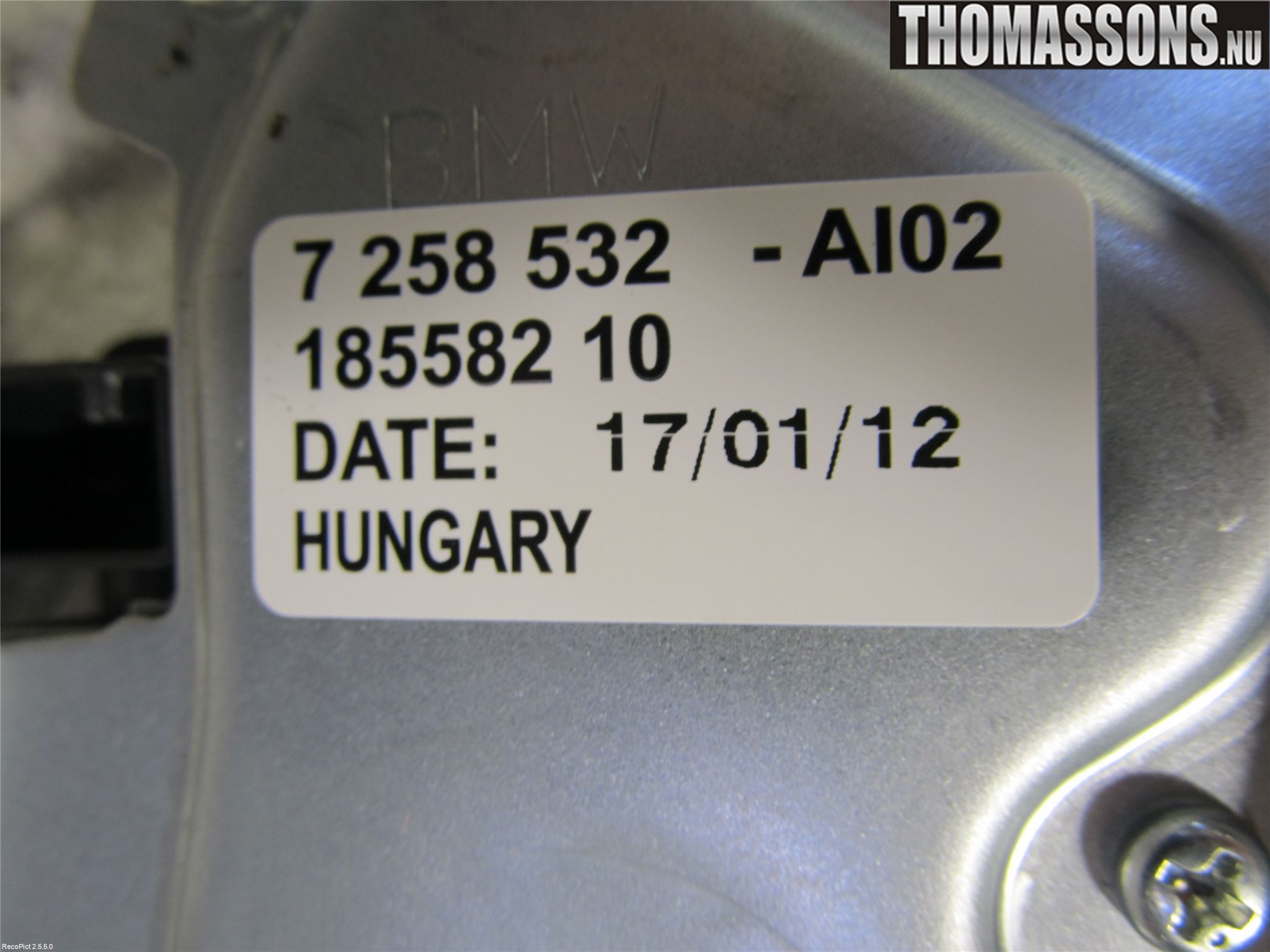 BMW 1 F20/F21 11-19 Torkarmotor Baklucka