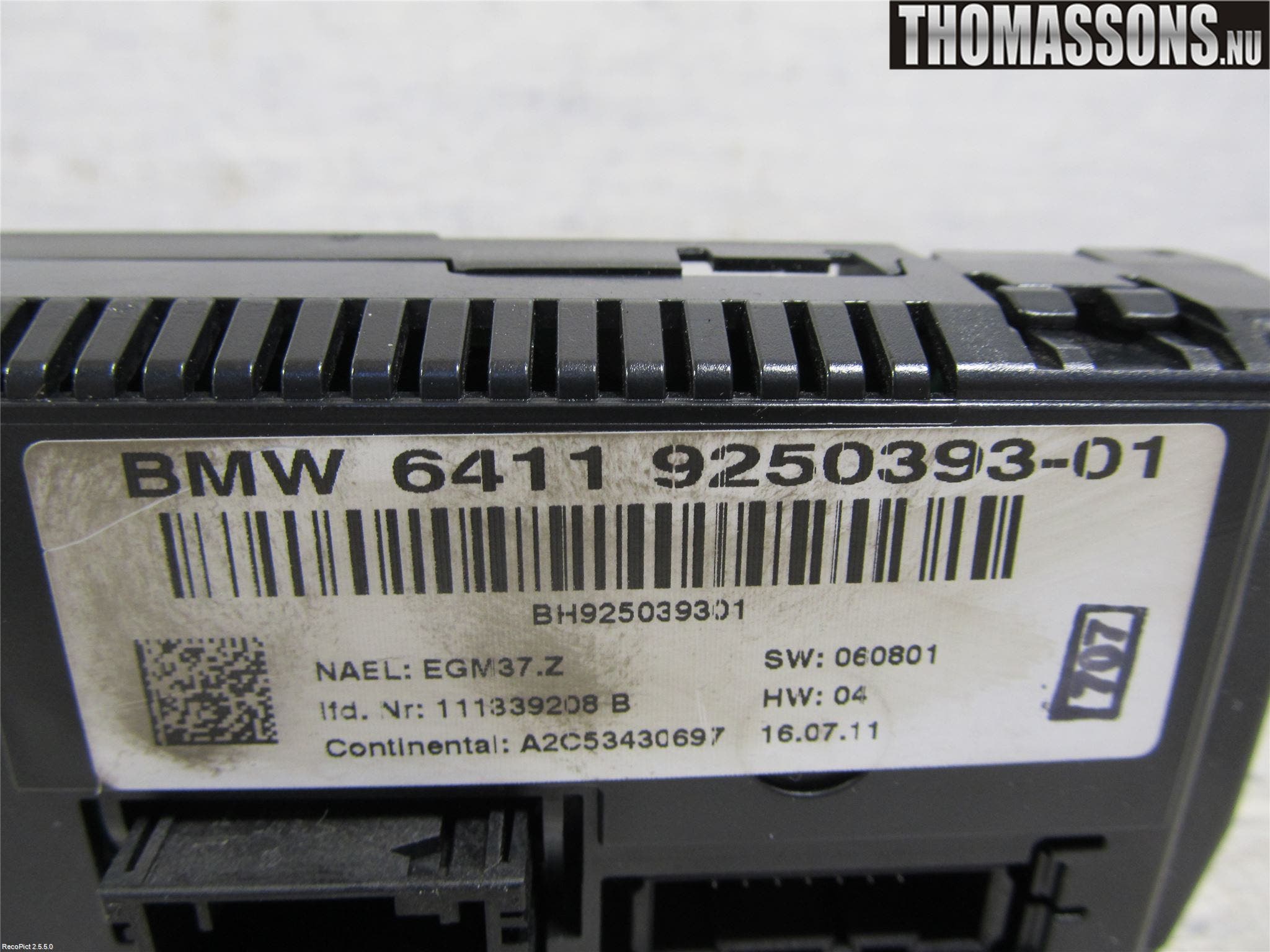 BMW 3 E90/91 SED/TOU 05-12 Värmereglage