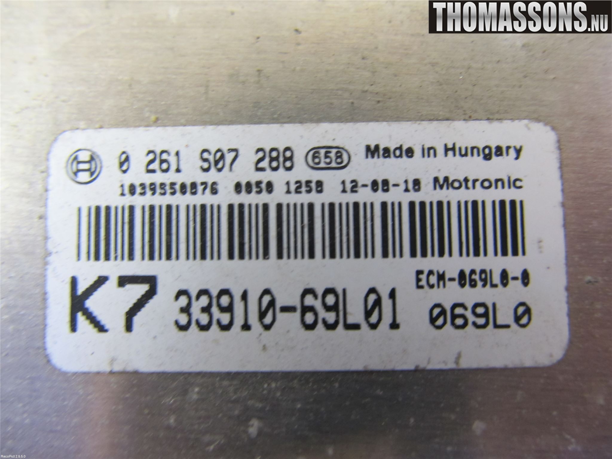 Suzuki SWIFT 11-16 Styrenhet Insprut Bensin