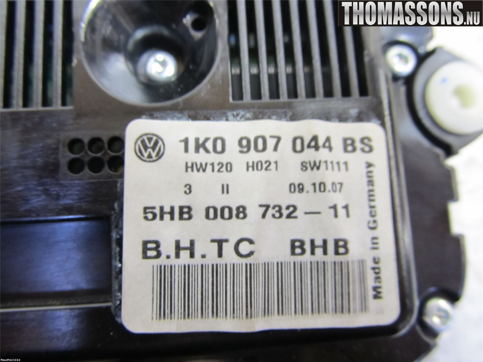 Volkswagen VW GOLF V 04-09 Värmereglage