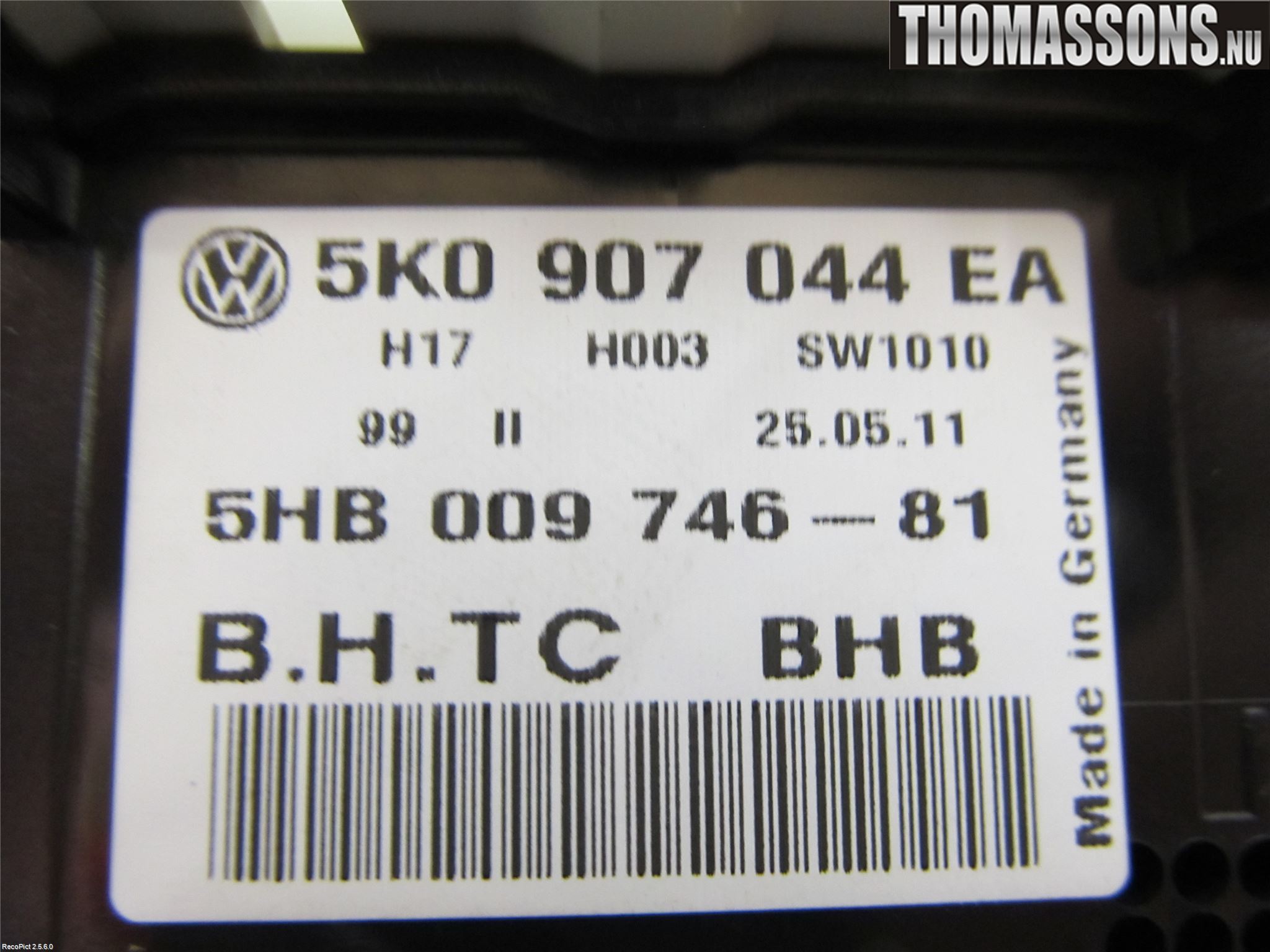 Volkswagen VW TOURAN 10-15 Värmereglage