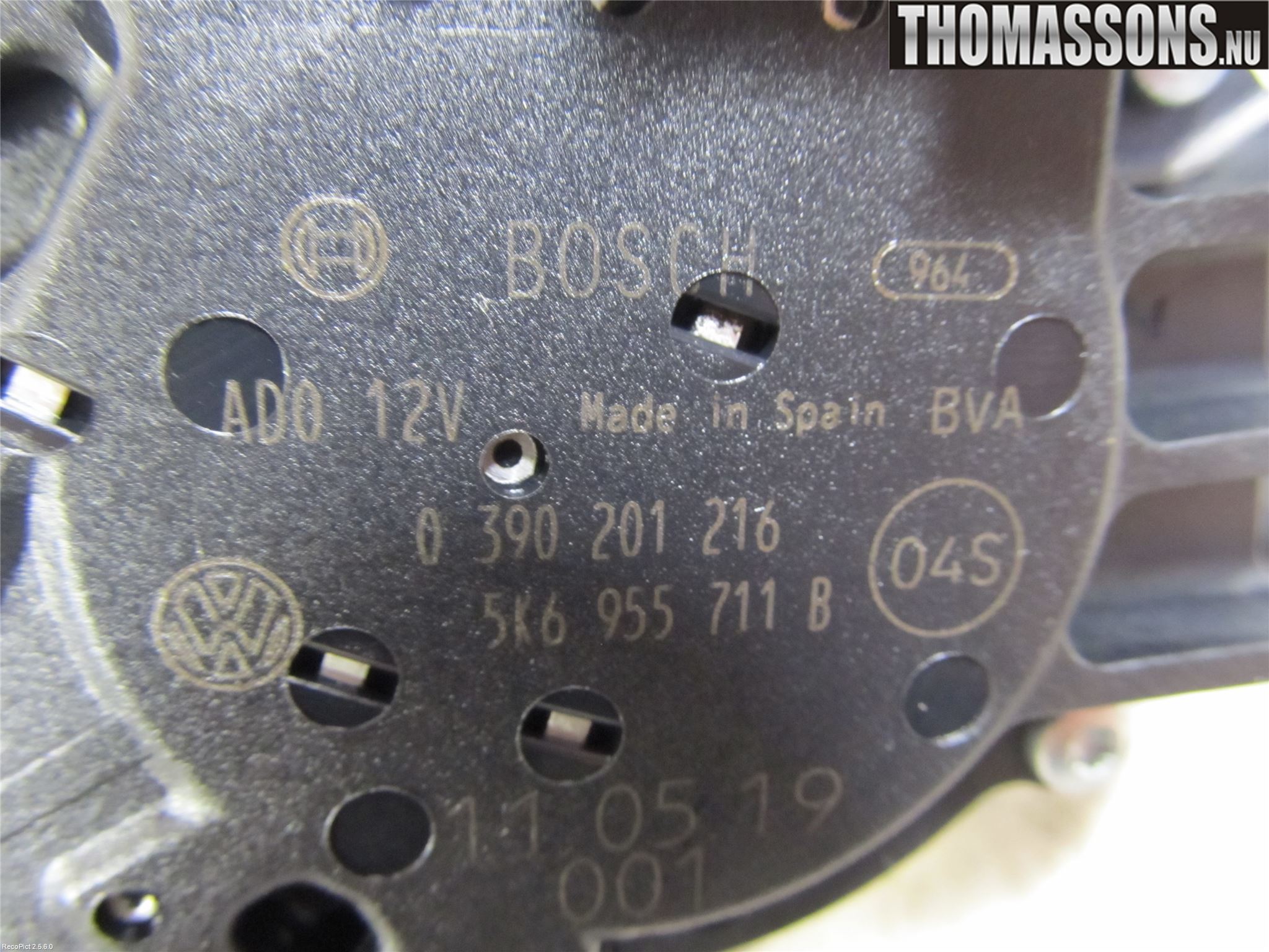 Volkswagen VW TOURAN 10-15 Torkarmotor Baklucka