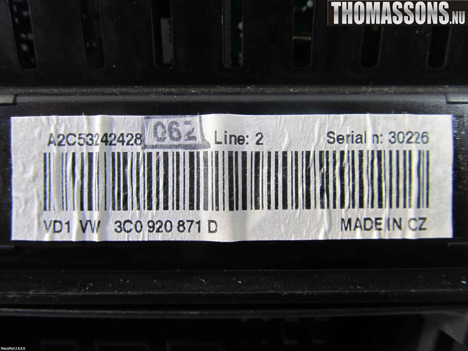 Volkswagen VW PASSAT 05-11 Instrument Komb