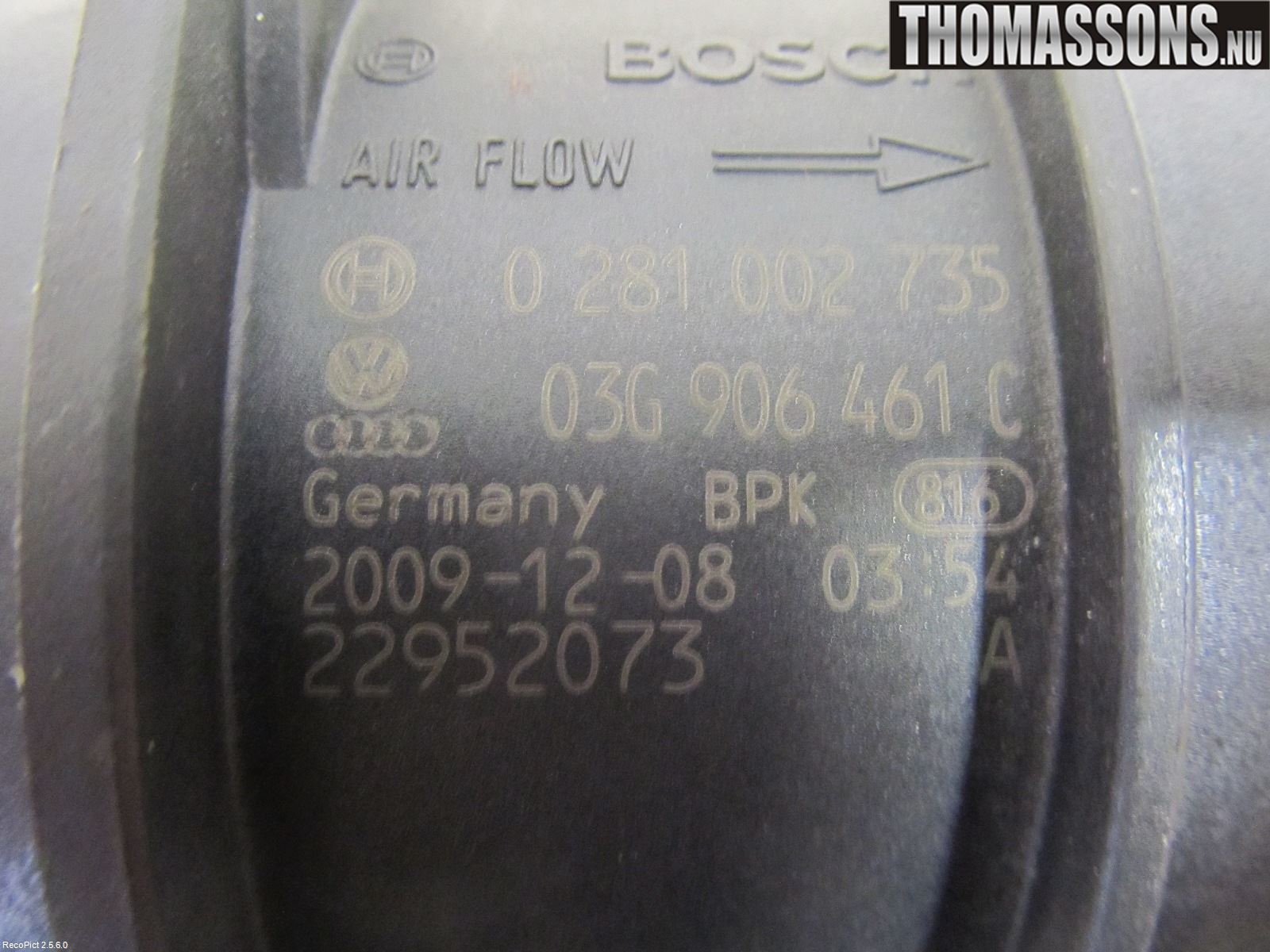 Audi A4/S4 08-11 Injluftmassamätare