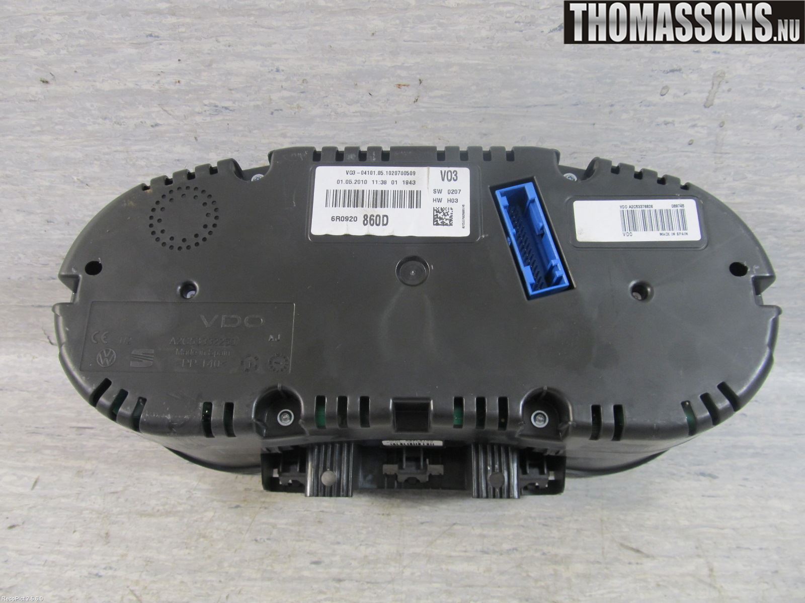 Volkswagen VW POLO 10-17 Instrument Komb