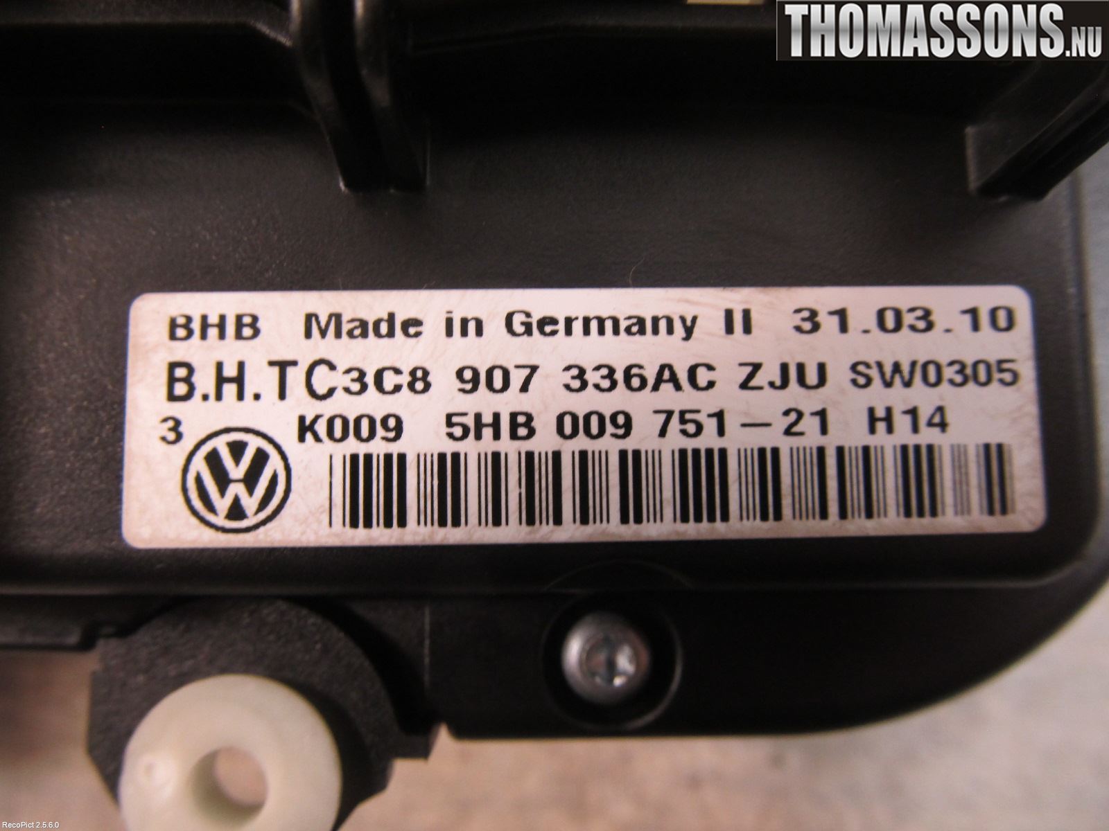 Volkswagen VW GOLF VI 09-13 Ac Styrenhet Ac Manöveren
