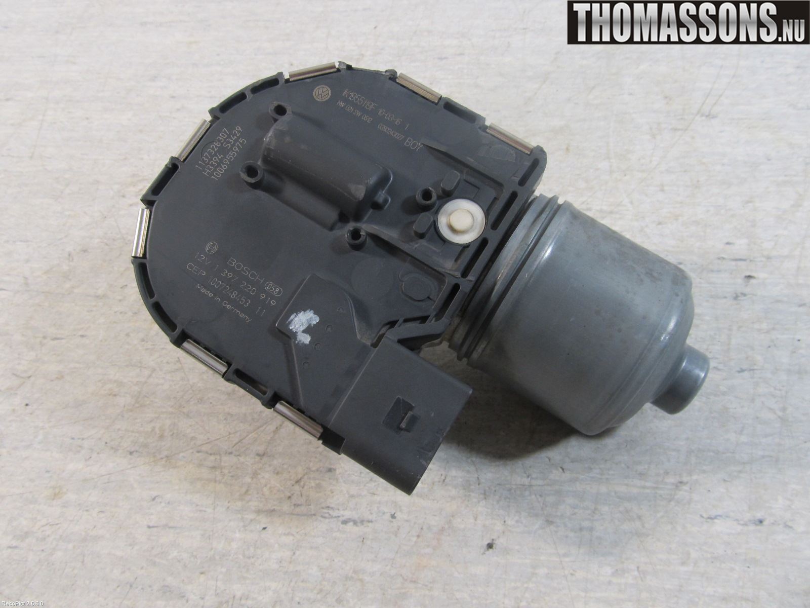 Volkswagen VW GOLF VI 09-13 Torkarmotor Vindruta