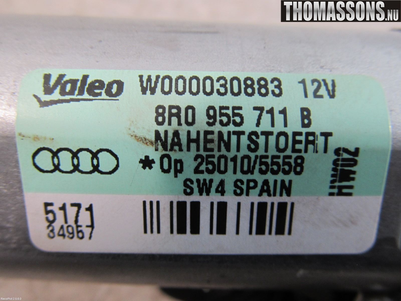 Audi Q5 09-16 Torkarmotor Baklucka