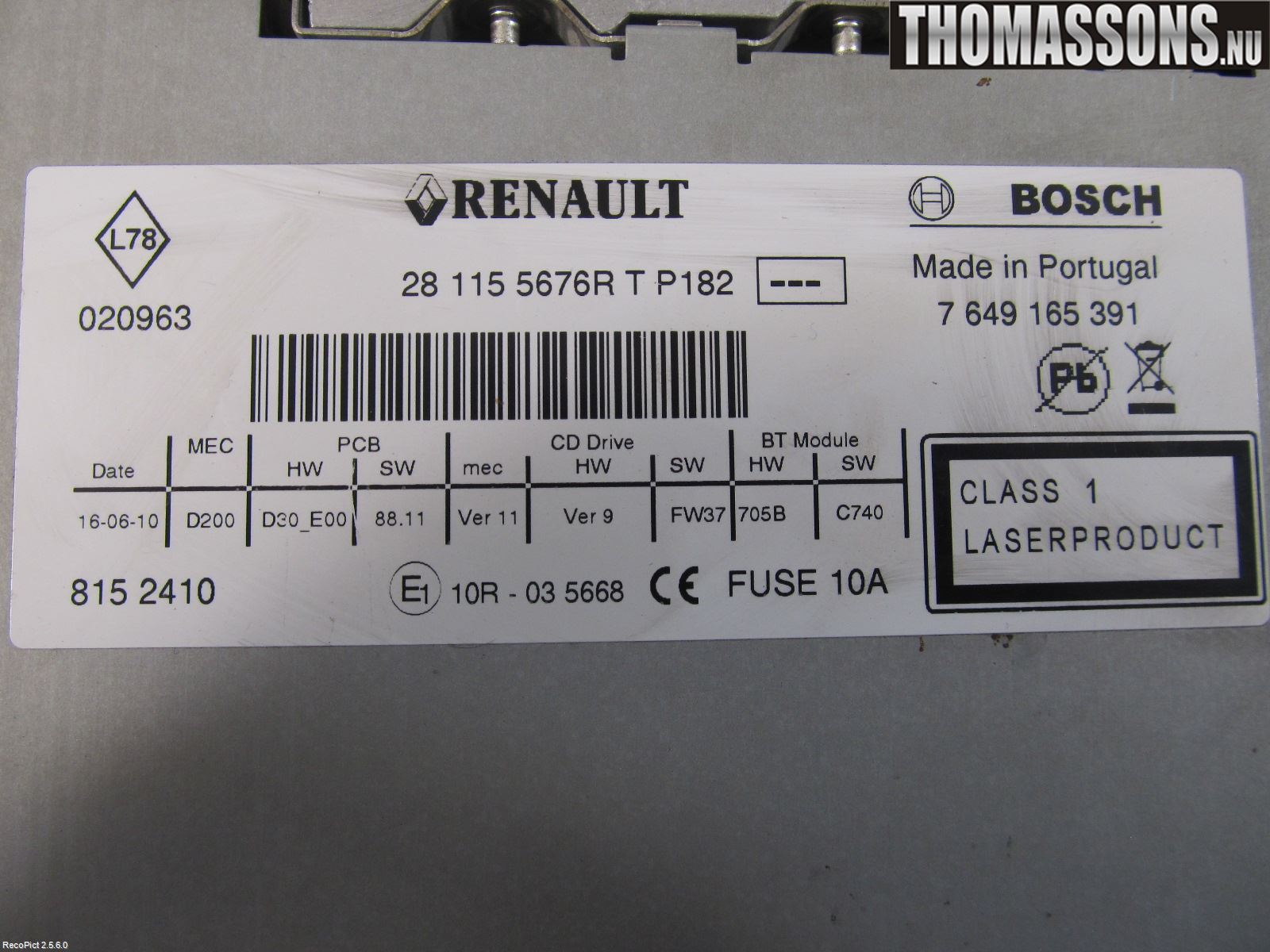 Renault LAGUNA III 08-10 Radio