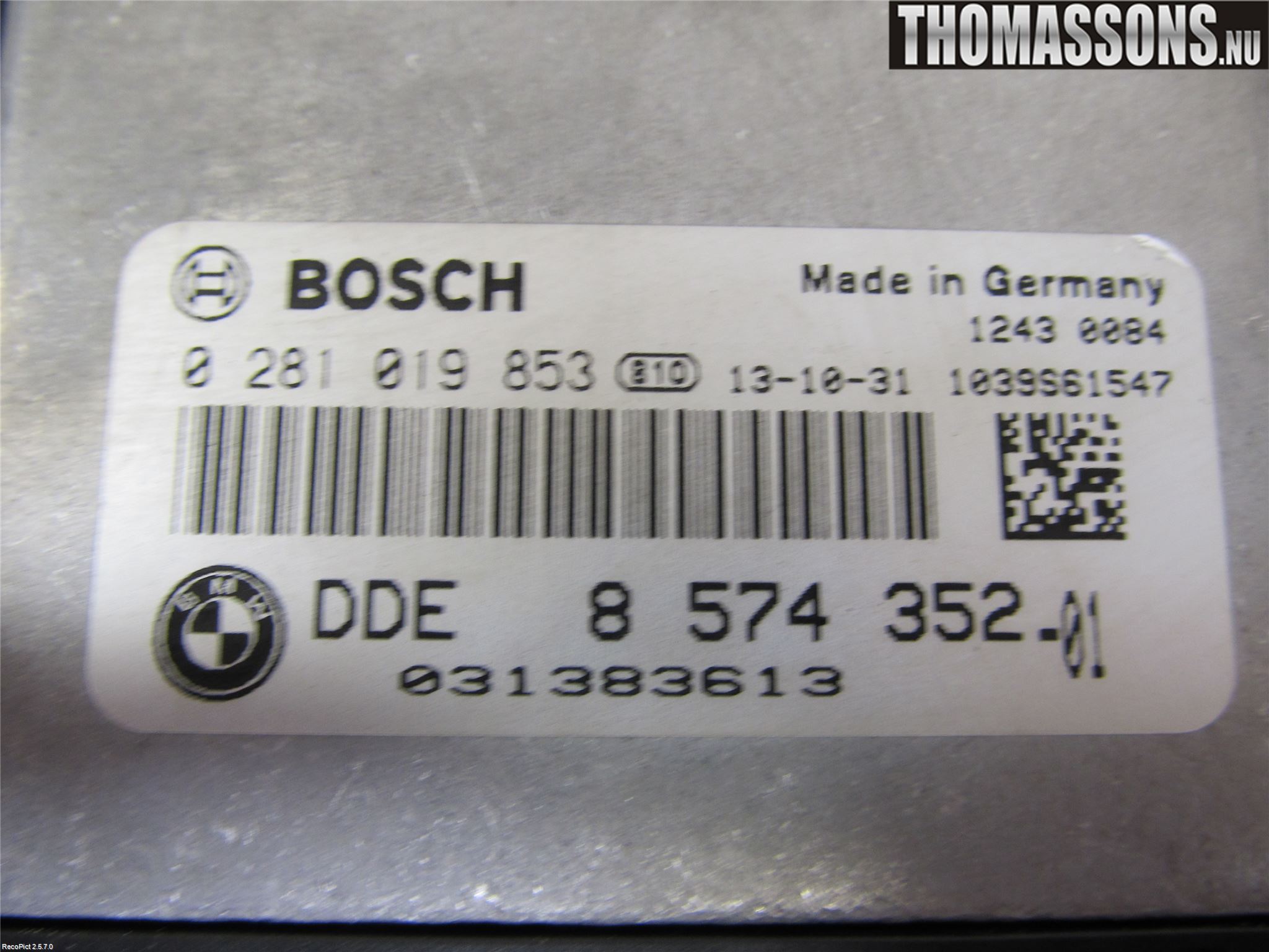 BMW X1 E84 10-15 Styrenhet Insprut Bensin