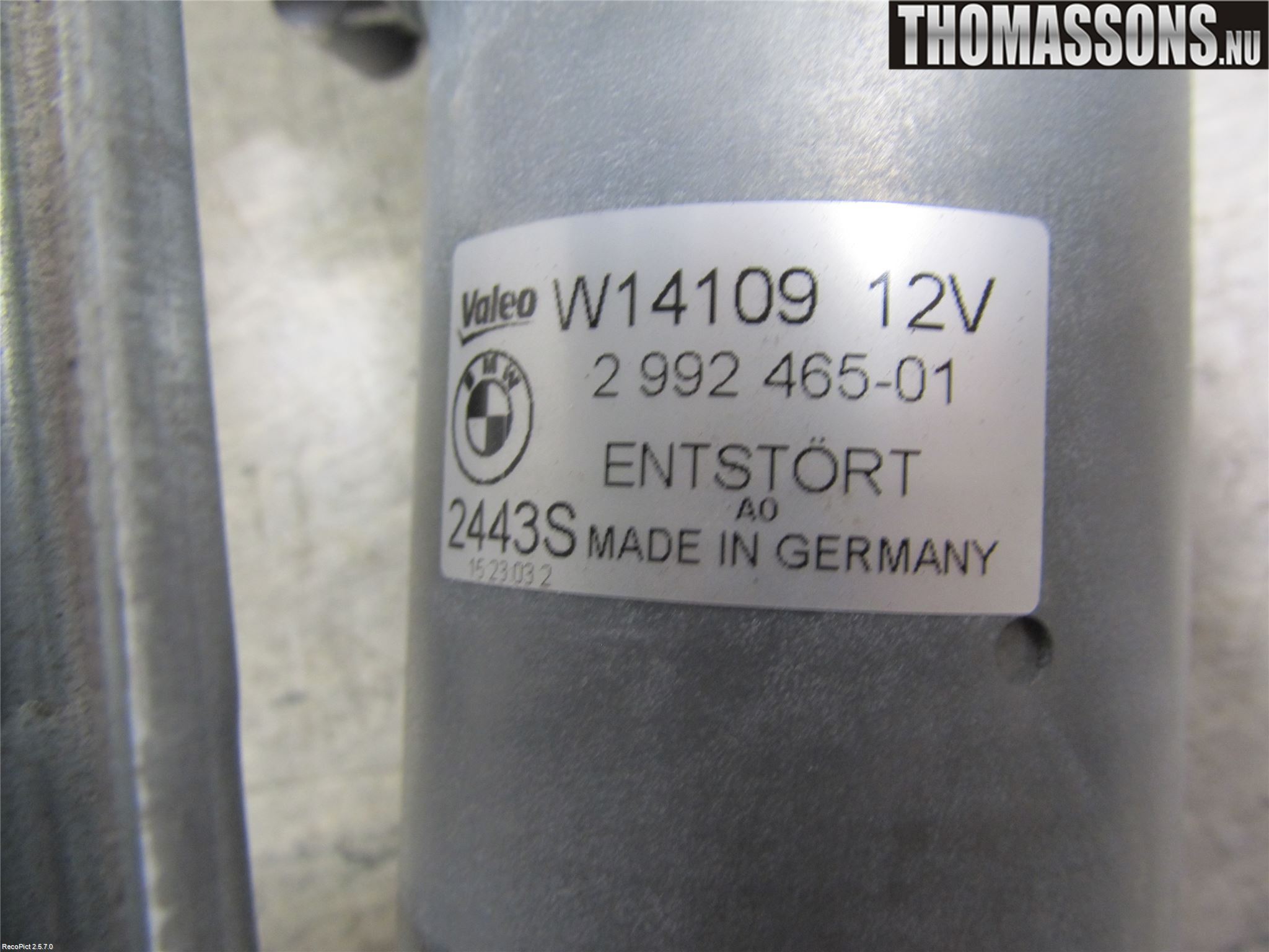 BMW X1 E84 10-15 Torkarmotor Vindruta