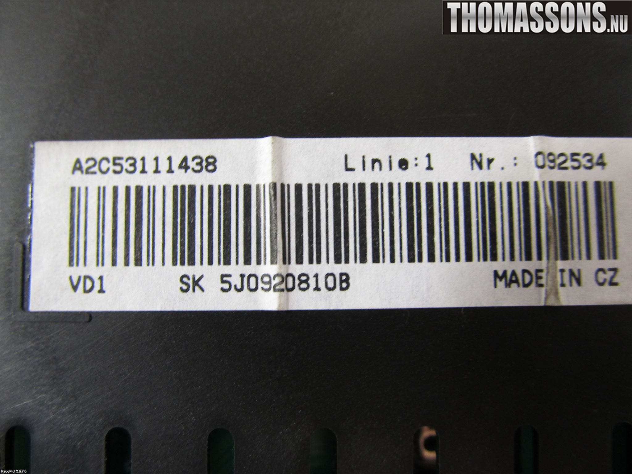 Skoda FABIA 07-14 Instrument Komb