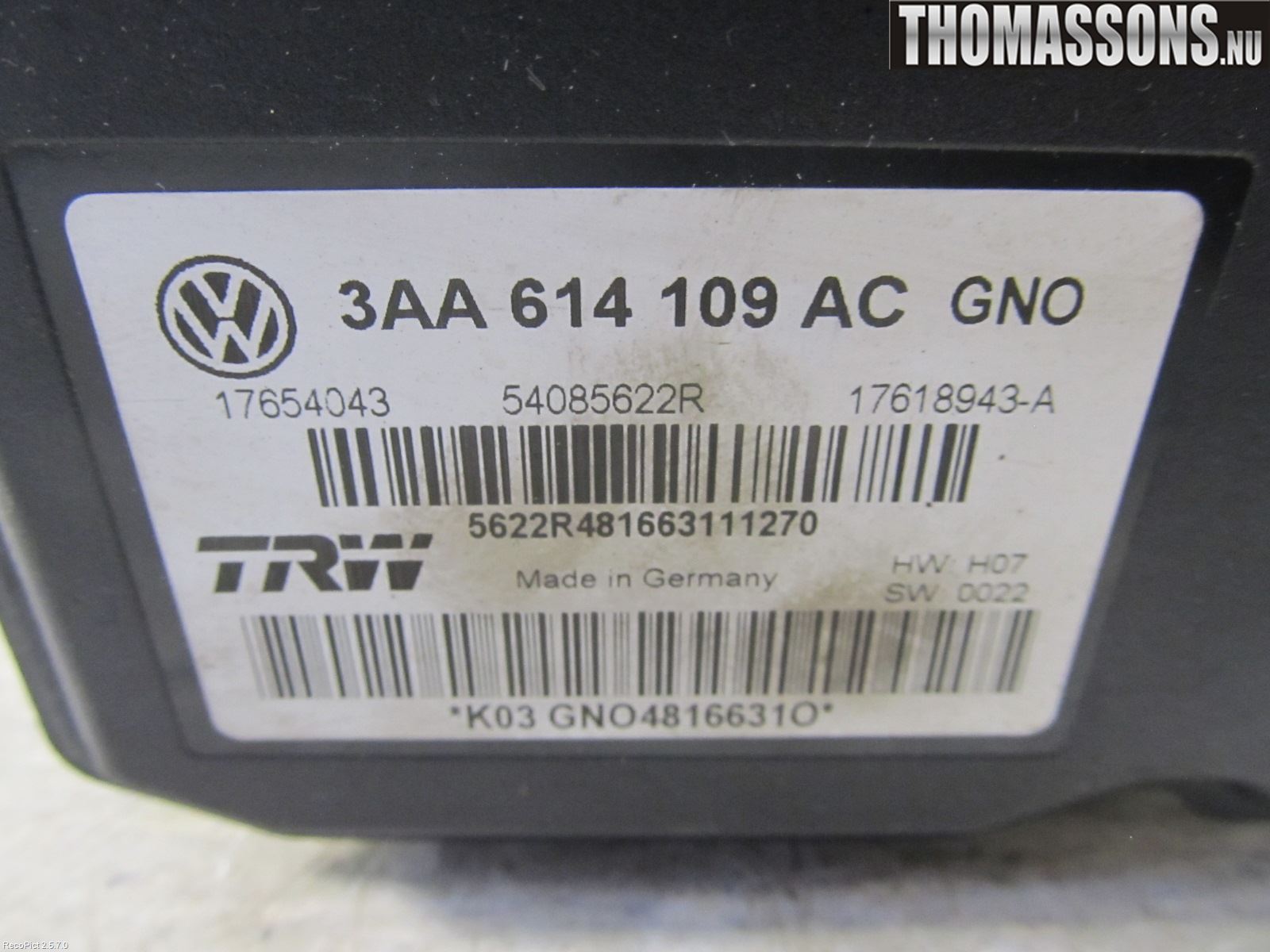 Volkswagen VW PASSAT 11-14 Abs Hydraulaggregat