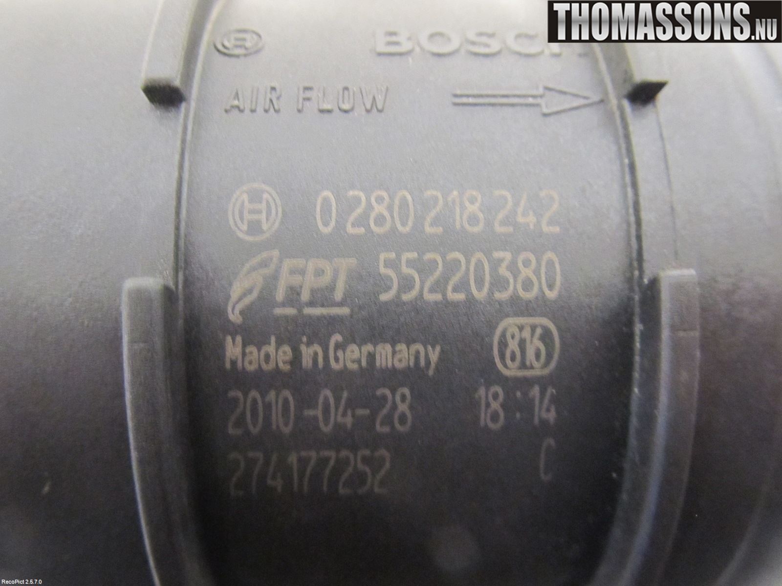 Lancia DELTA Injluftmassamätare