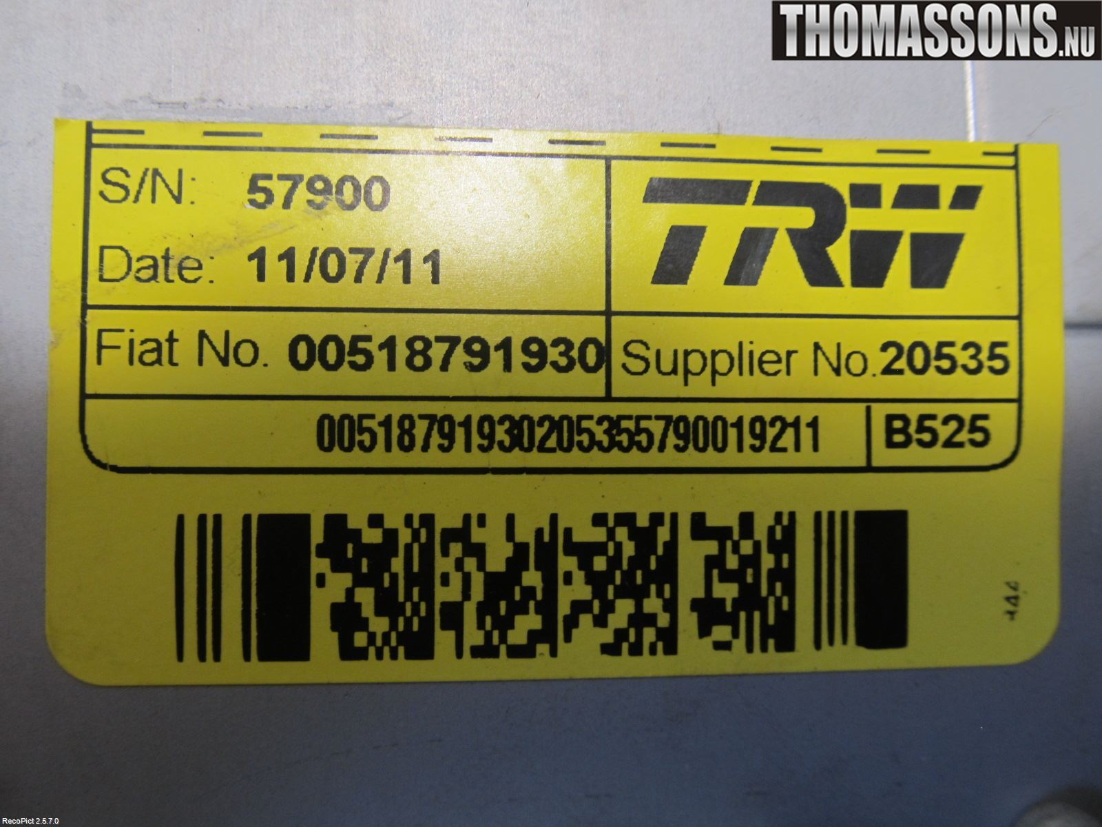 Lancia DELTA Styrservo Pump Elektrisk