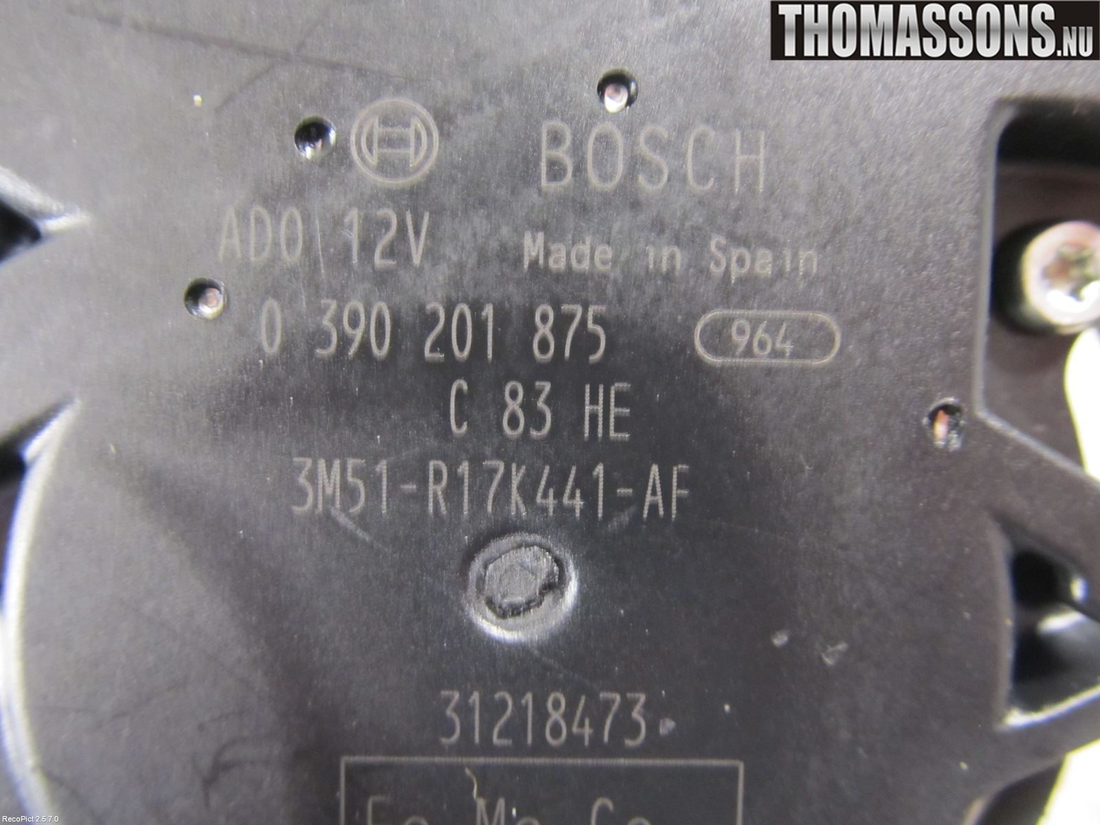 Ford S-MAX 06-15 Torkarmotor Baklucka