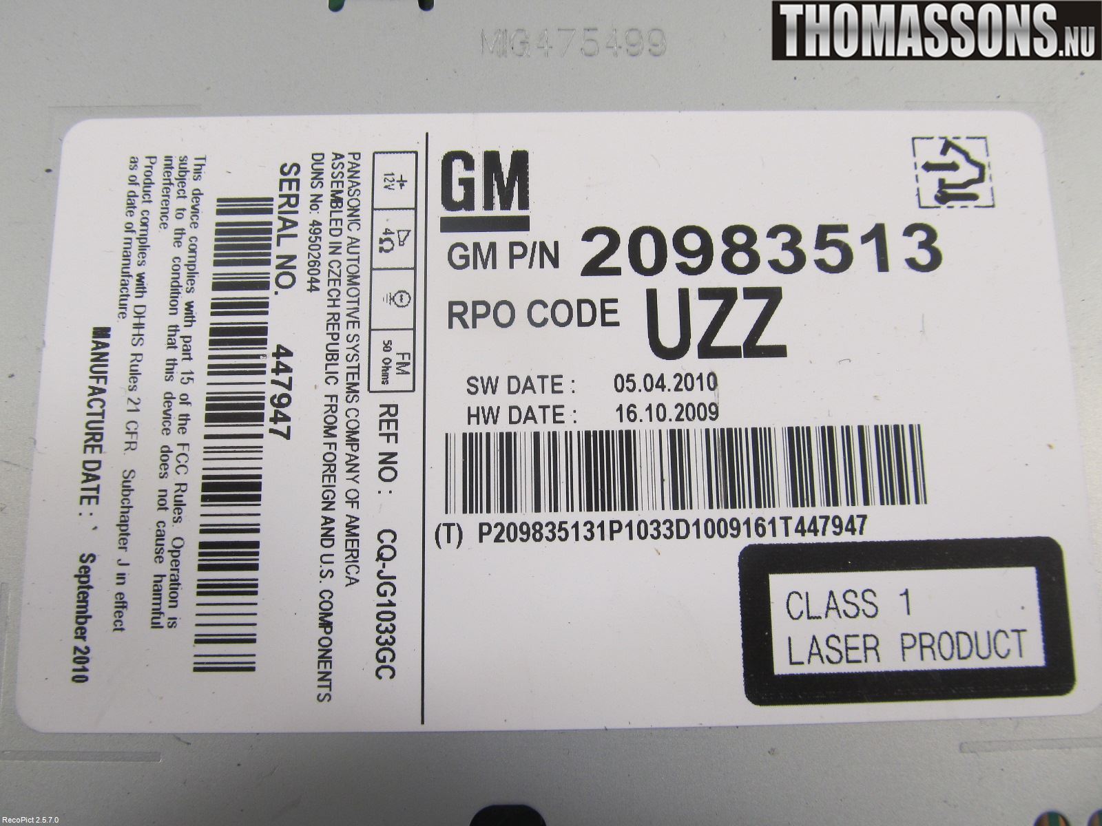 Opel ASTRA J 10-15 Radio