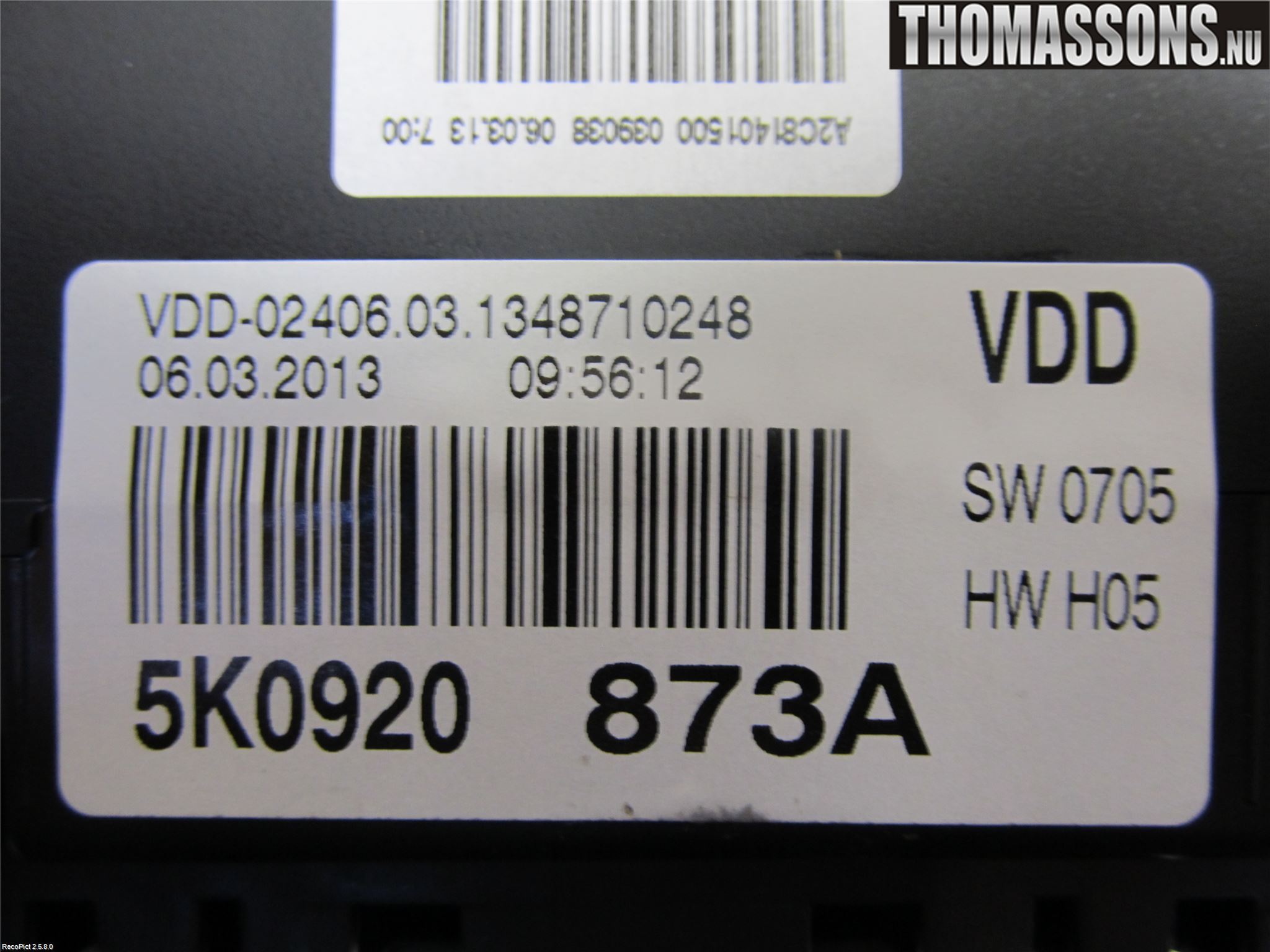Volkswagen VW GOLF VI 09-13 Instrument Komb