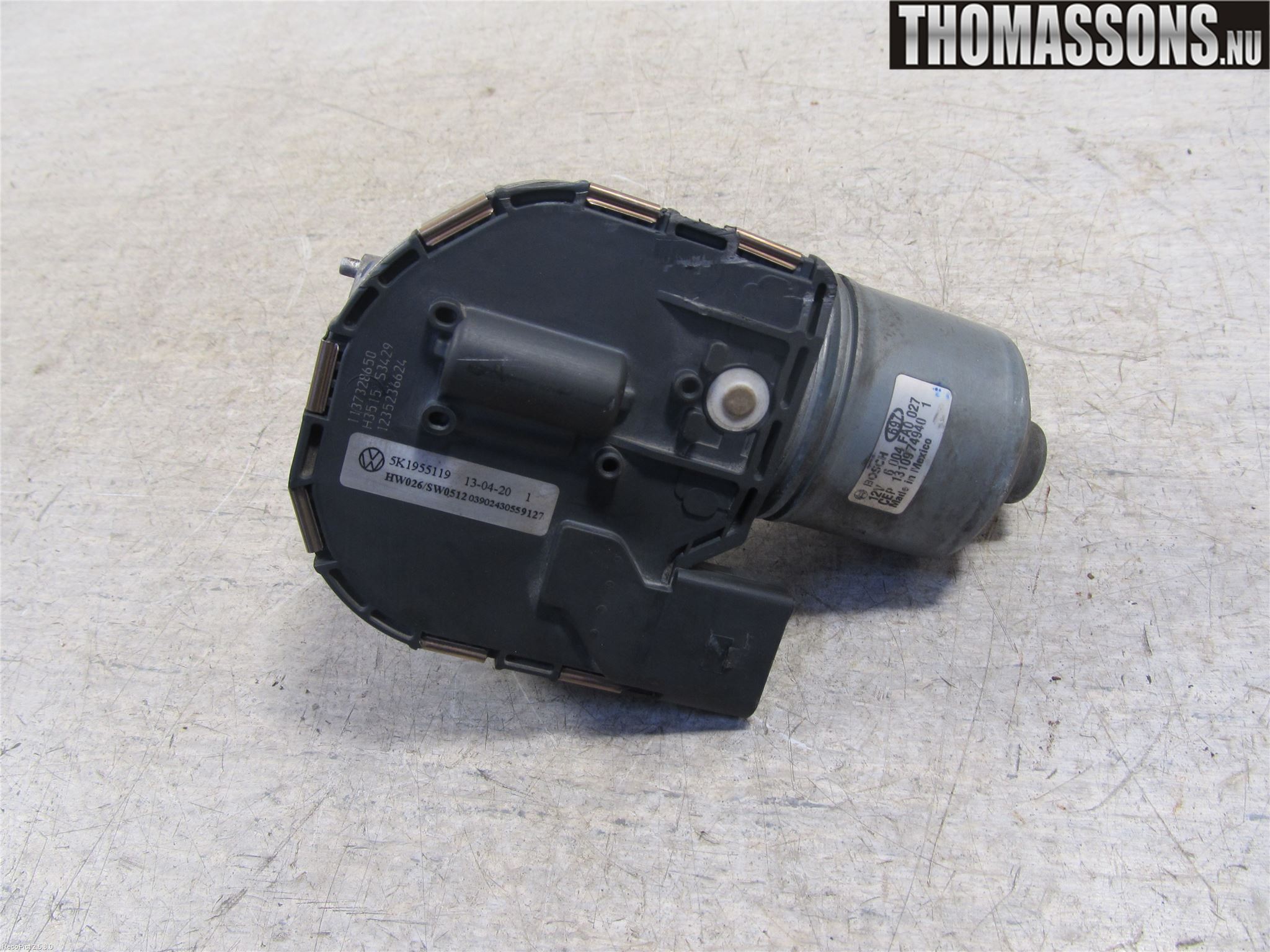 Volkswagen VW GOLF VI 09-13 Torkarmotor Vindruta