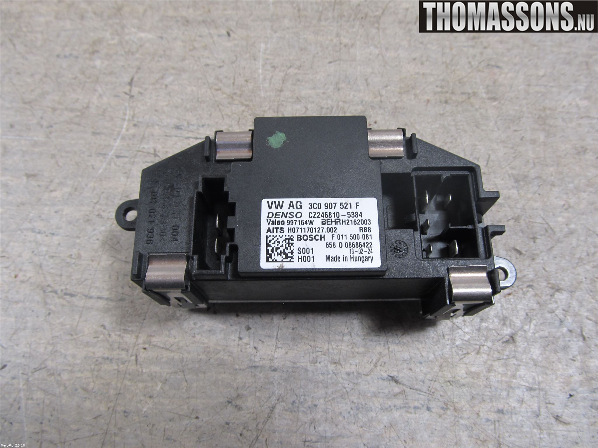 Volkswagen VW GOLF VI 09-13 Värmefläktsmotstånd