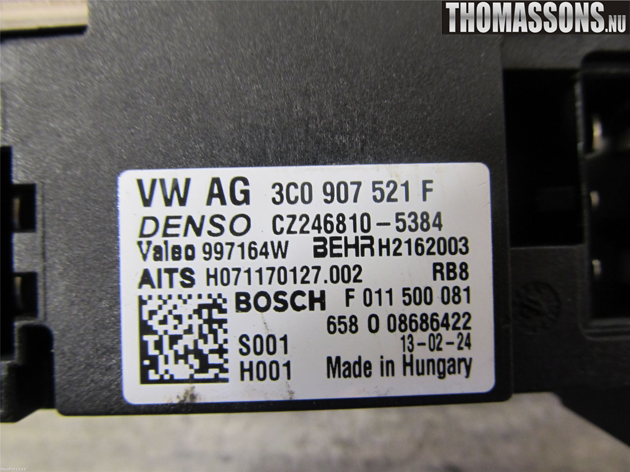 Volkswagen VW GOLF VI 09-13 Värmefläktsmotstånd