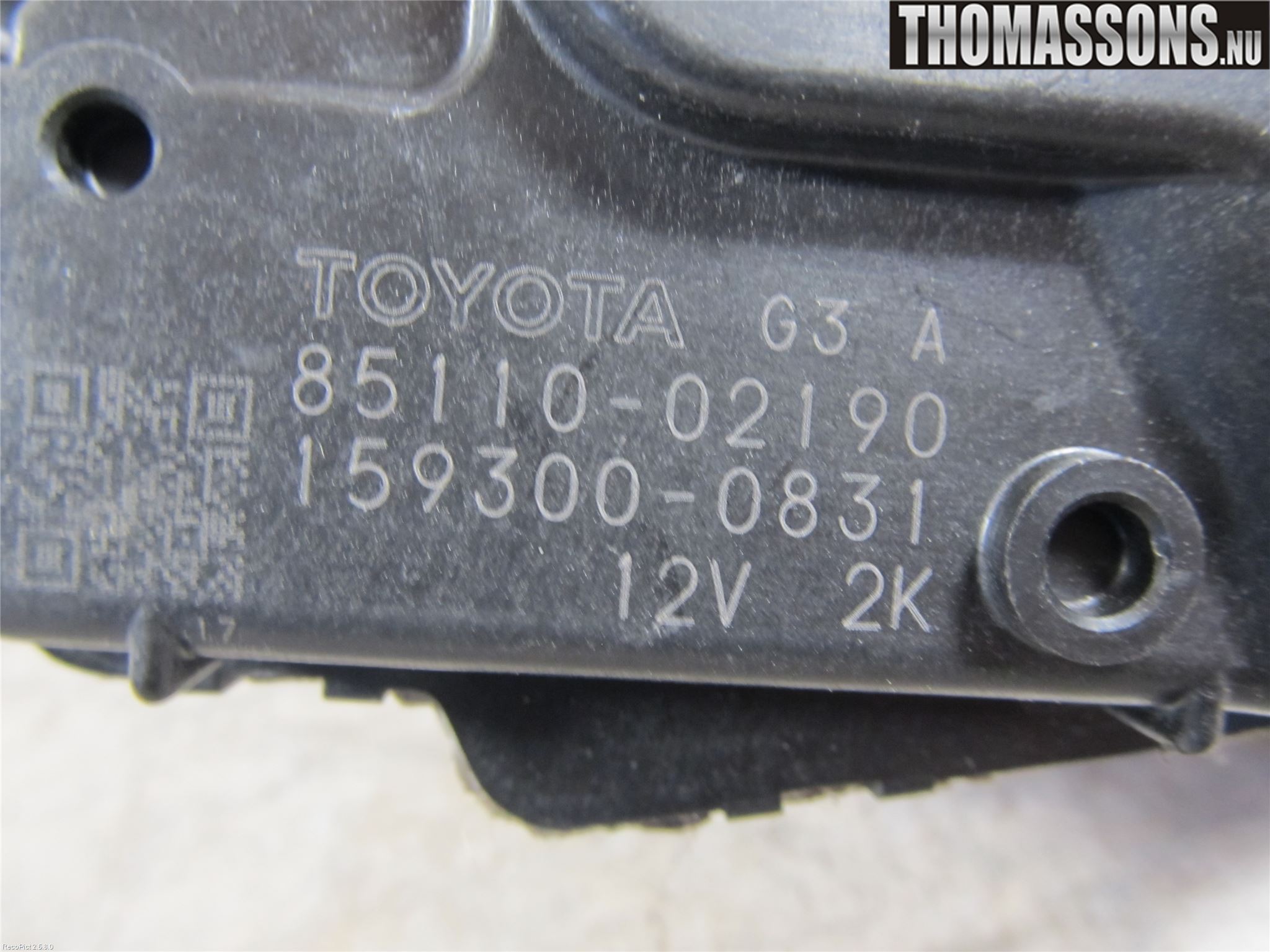 Toyota AURIS 07-09 Torkarmotor Vindruta