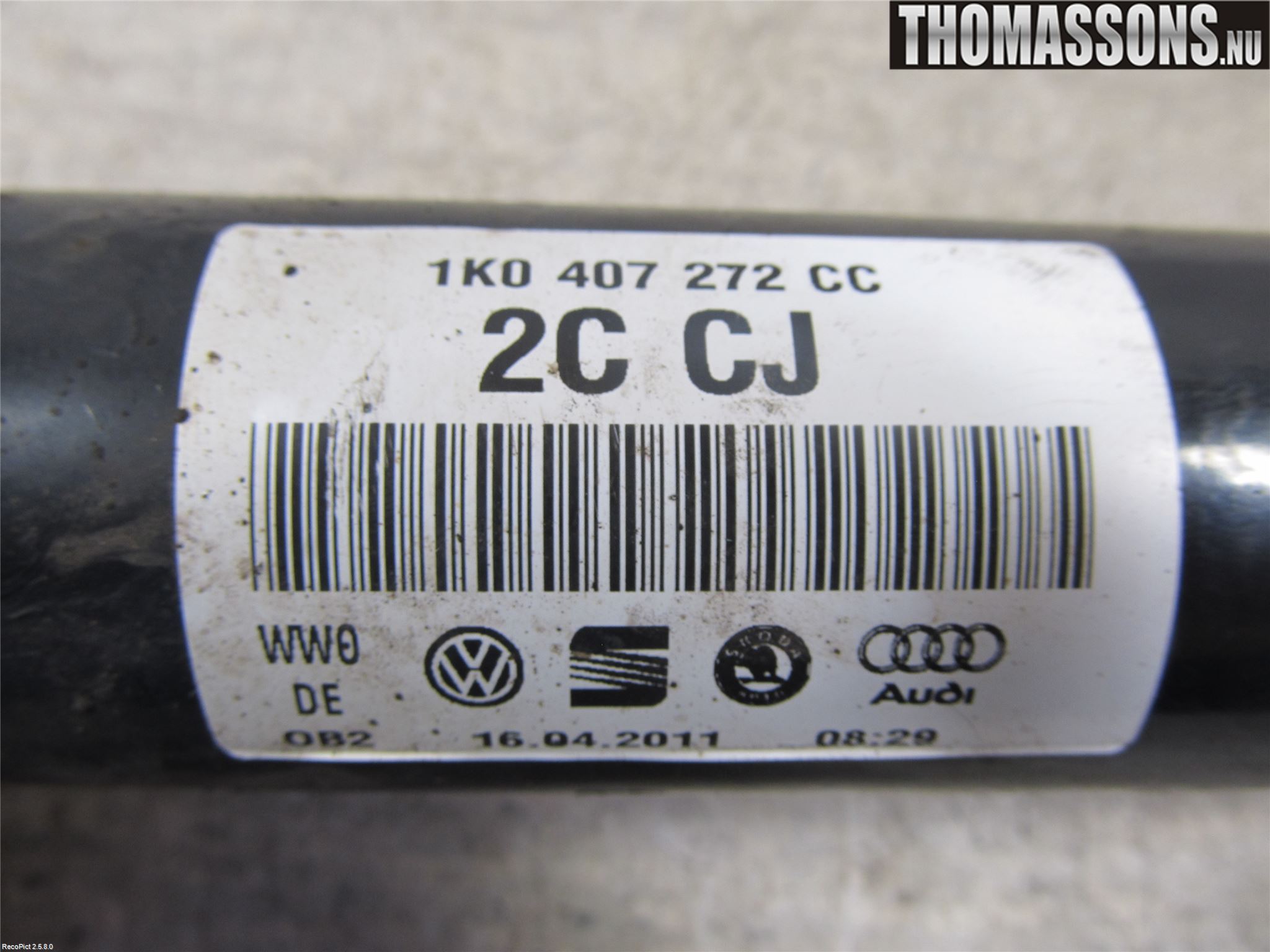 Volkswagen VW GOLF VI 09-13 Drivaxel Fram Höger
