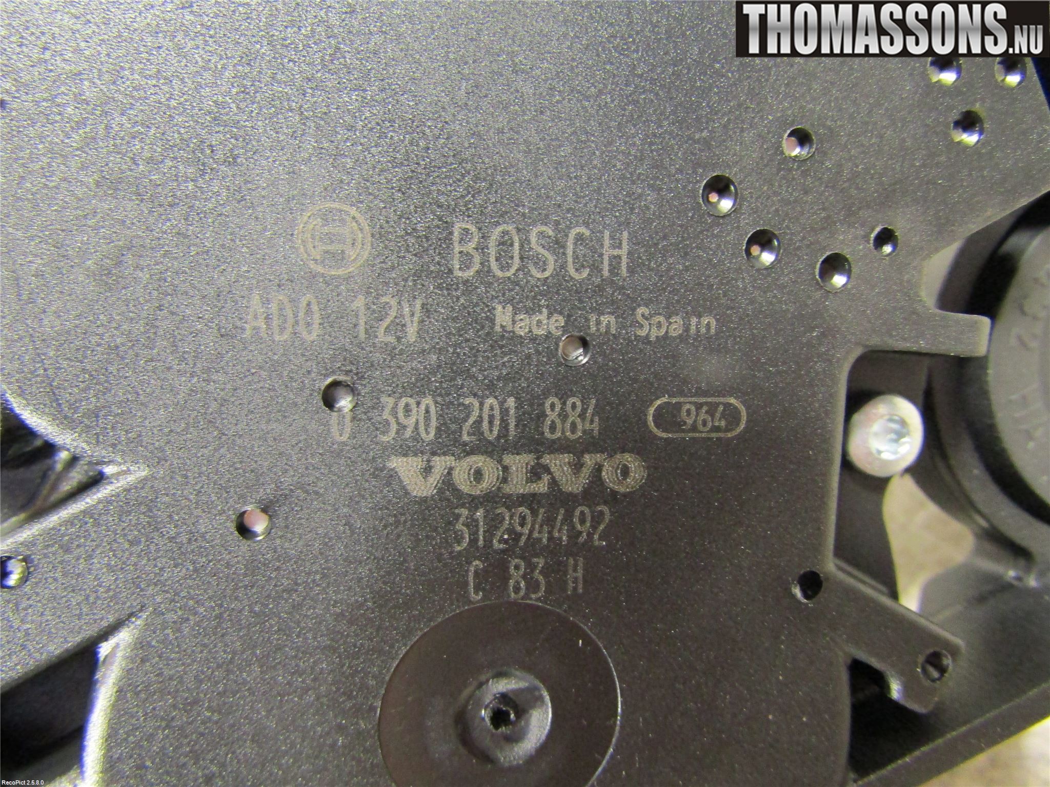 Volvo V60 11-13 Torkarmotor Baklucka