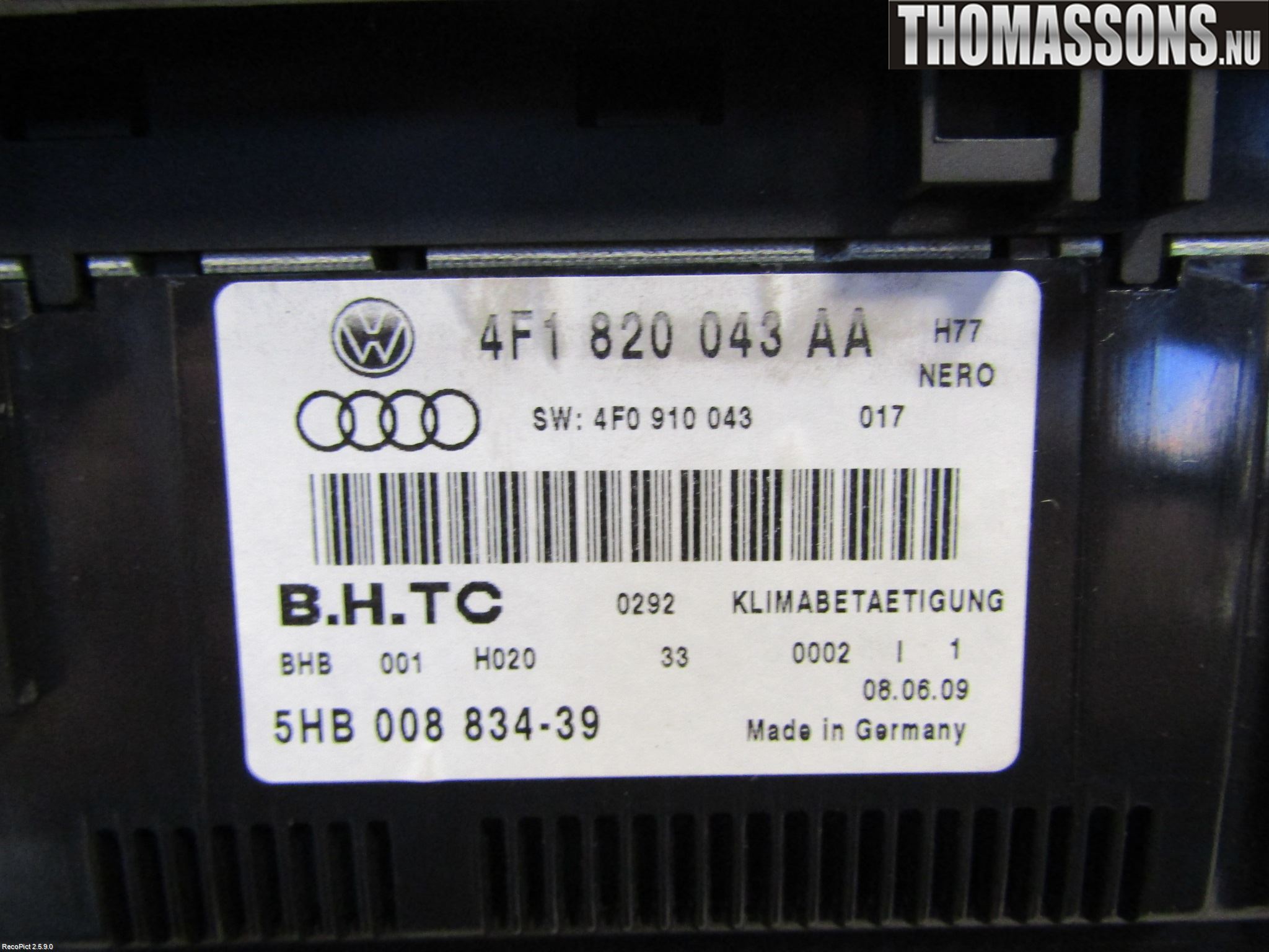 Audi A6/S6     05-11 Ac Styrenhet Ac Manöveren