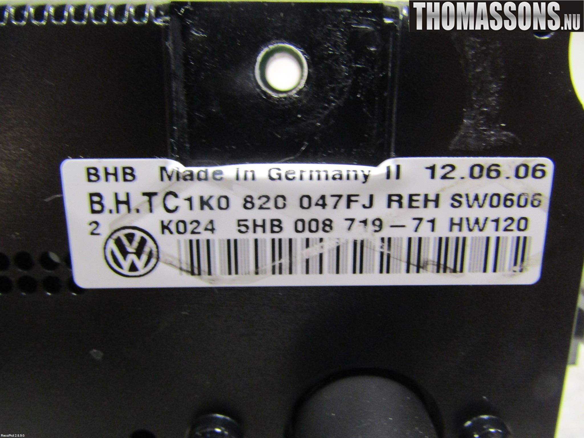 Volkswagen VW GOLF V 04-09 Ac Styrenhet Ac Manöveren