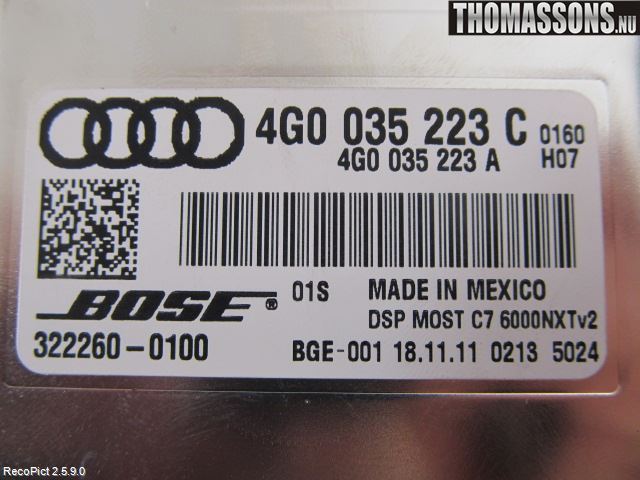 Audi A6/S6 4G 11-18 Radio-Stereo Förstärkare