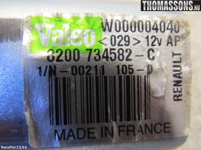 Dacia SANDERO 09-13 Torkarmotor Baklucka