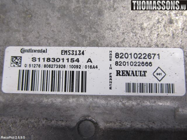 Dacia SANDERO 09-13 Styrenhet Insprut Bensin