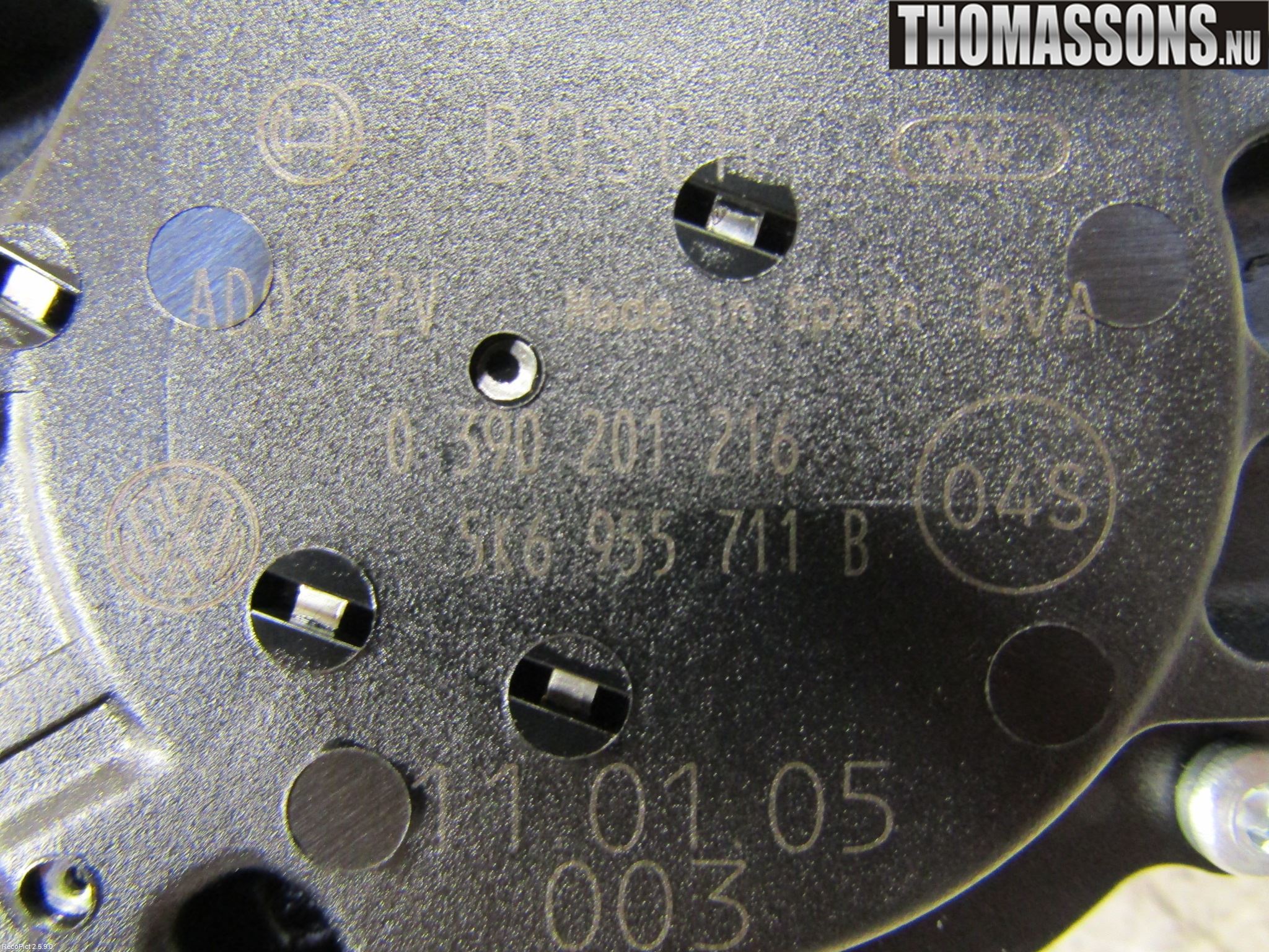 Volkswagen VW TOURAN 10-15 Torkarmotor Baklucka