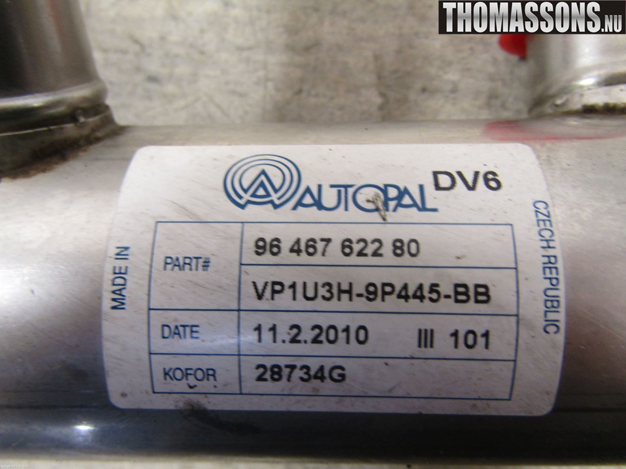 Peugeot 5008 10-16 Avgaskylare