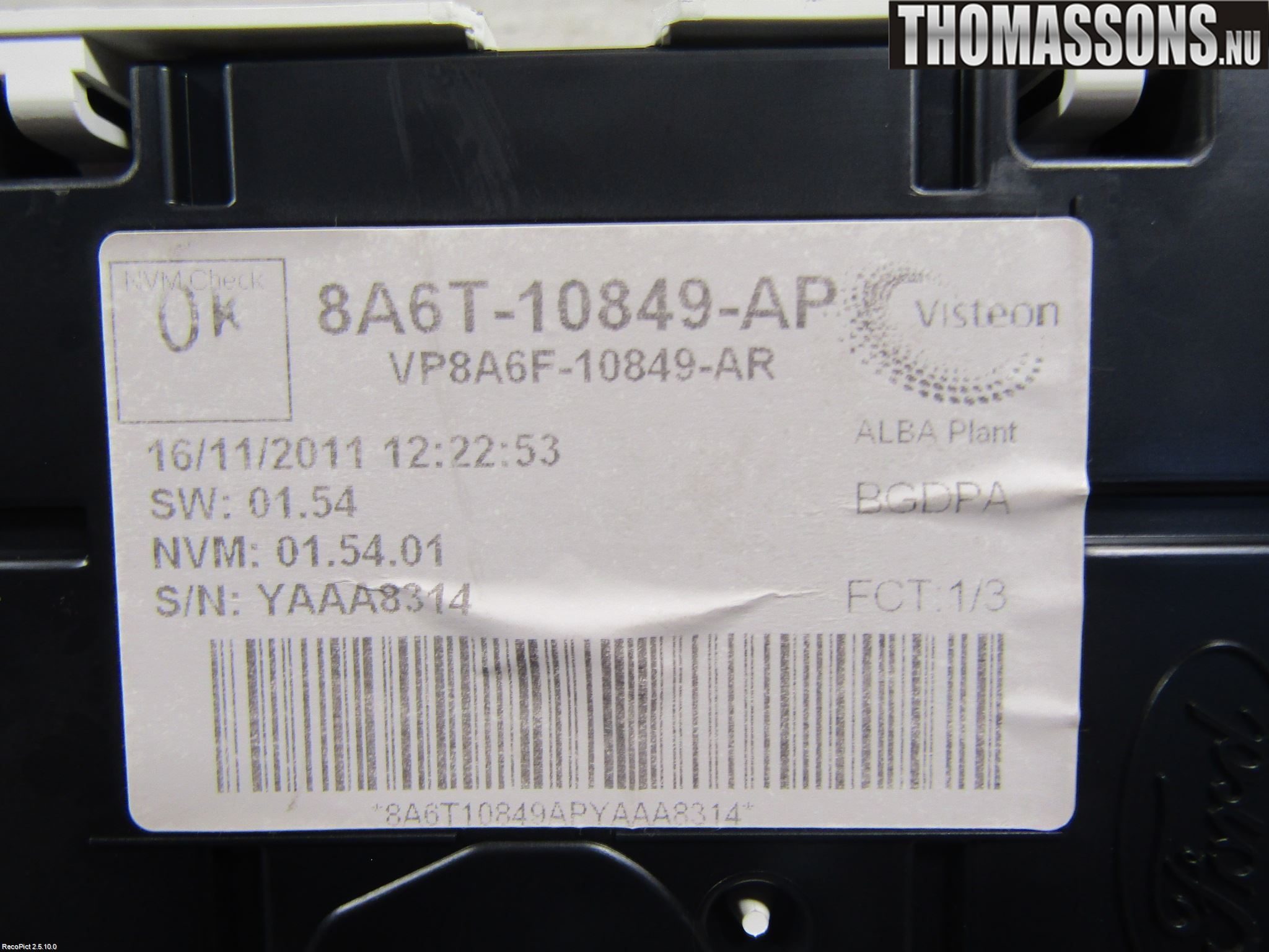 Ford FIESTA 09-12 Instrument Komb