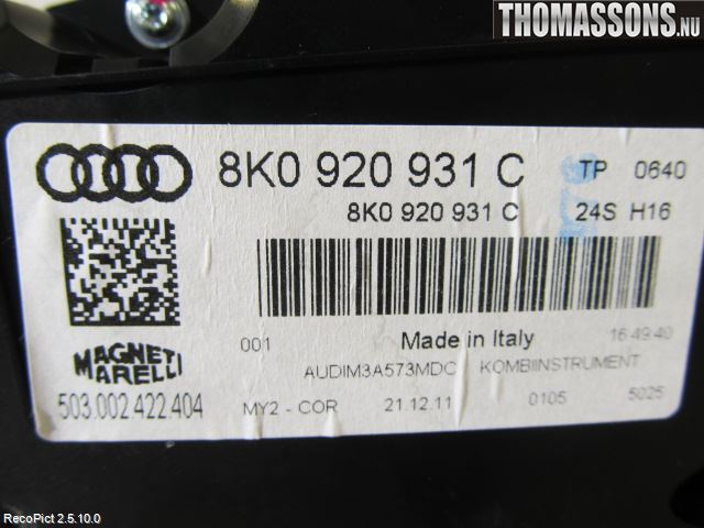 Audi A4/S4 08-11 Instrument Komb