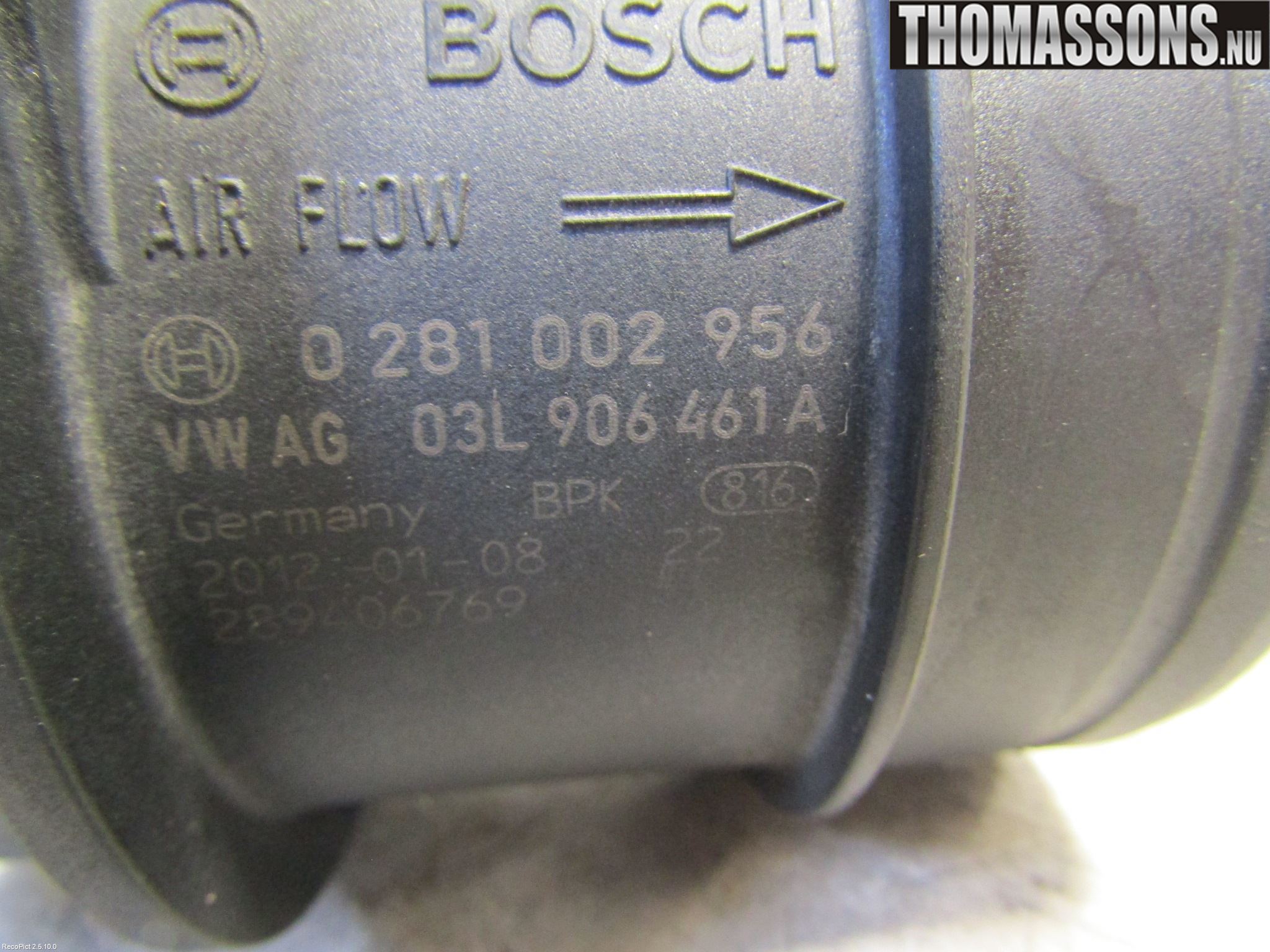 Audi A4/S4 08-11 Injluftmassamätare