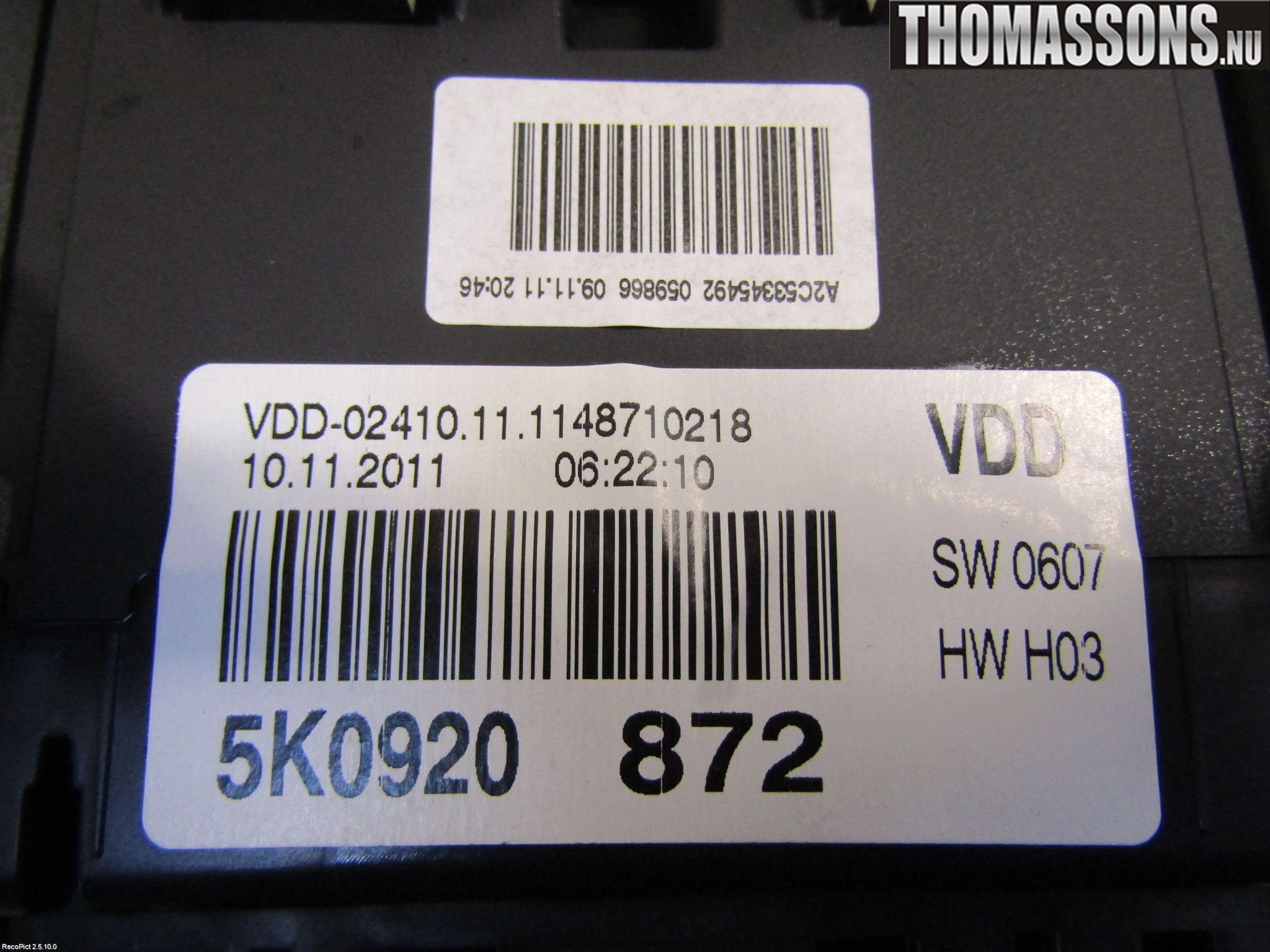 Volkswagen VW GOLF VI 09-13 Instrument Komb