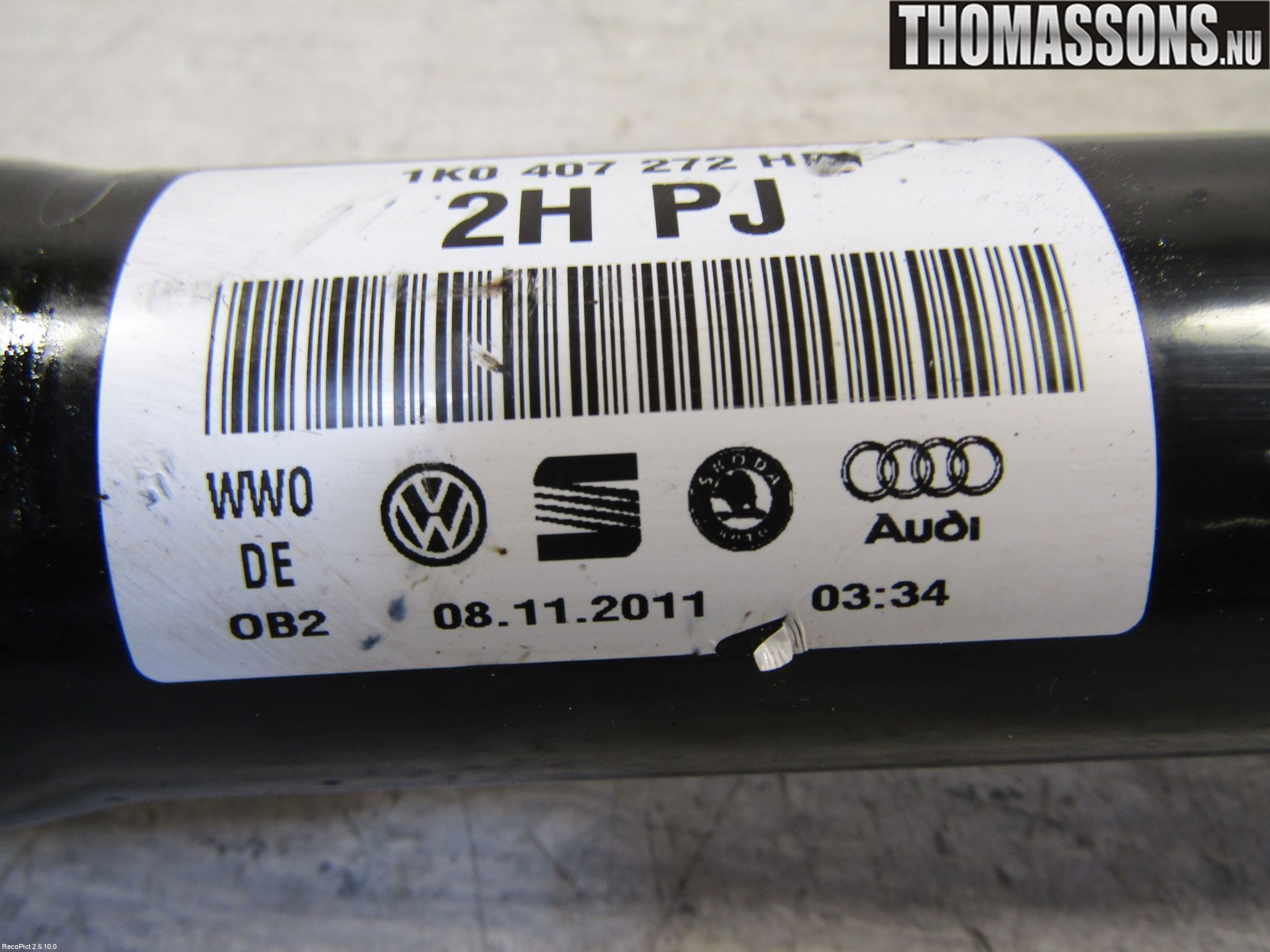 Volkswagen VW GOLF VI 09-13 Drivaxel Fram Höger